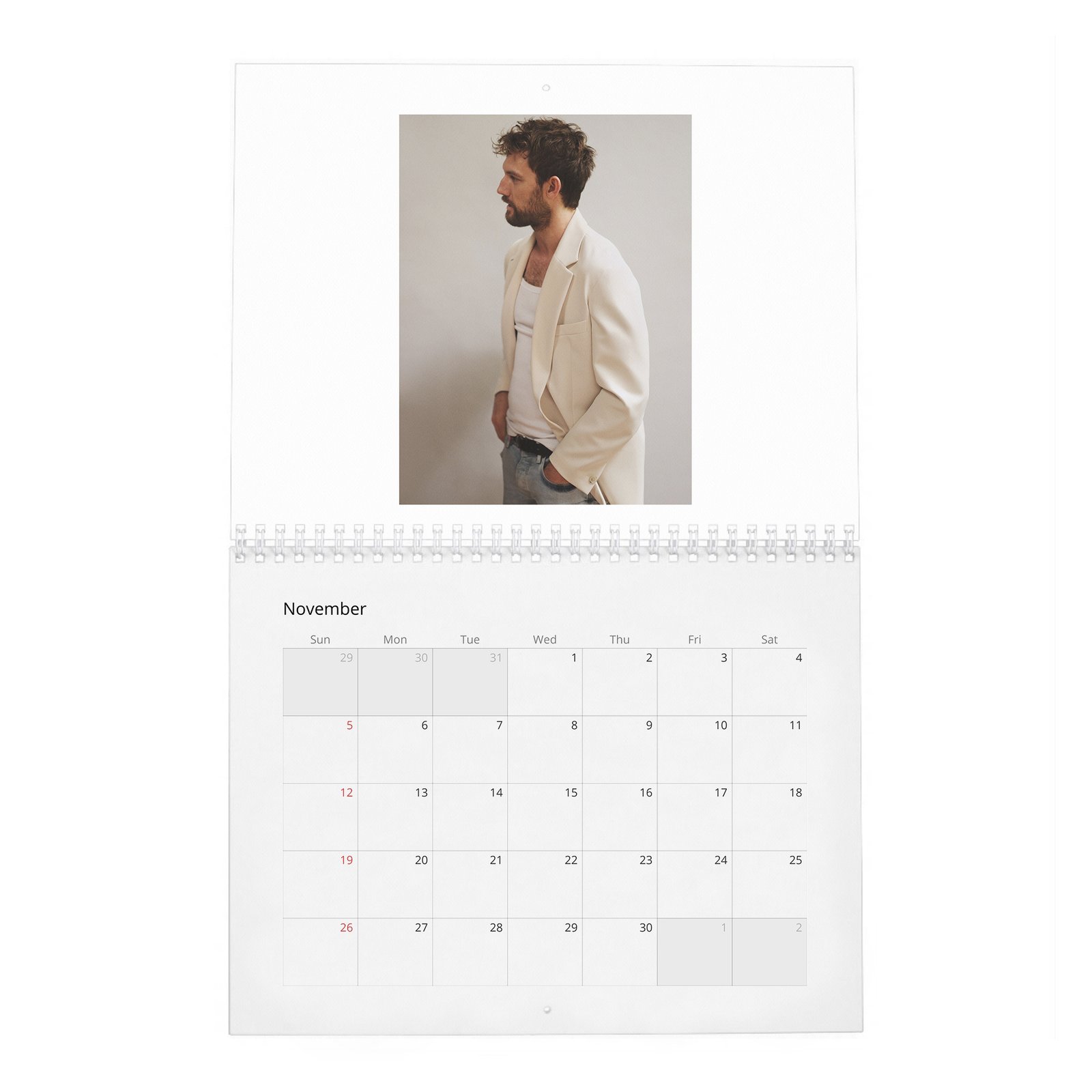 11 Alex Pettyfer - My Way 2027 Wall Calendar