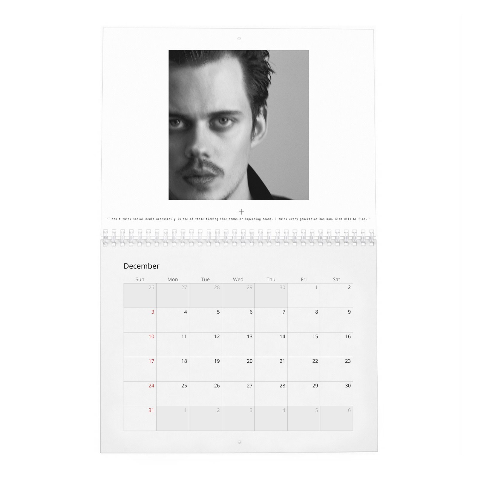 Bill Skarsgard - Hollywood’s Current “It” Boy 2027 Wall Calendar