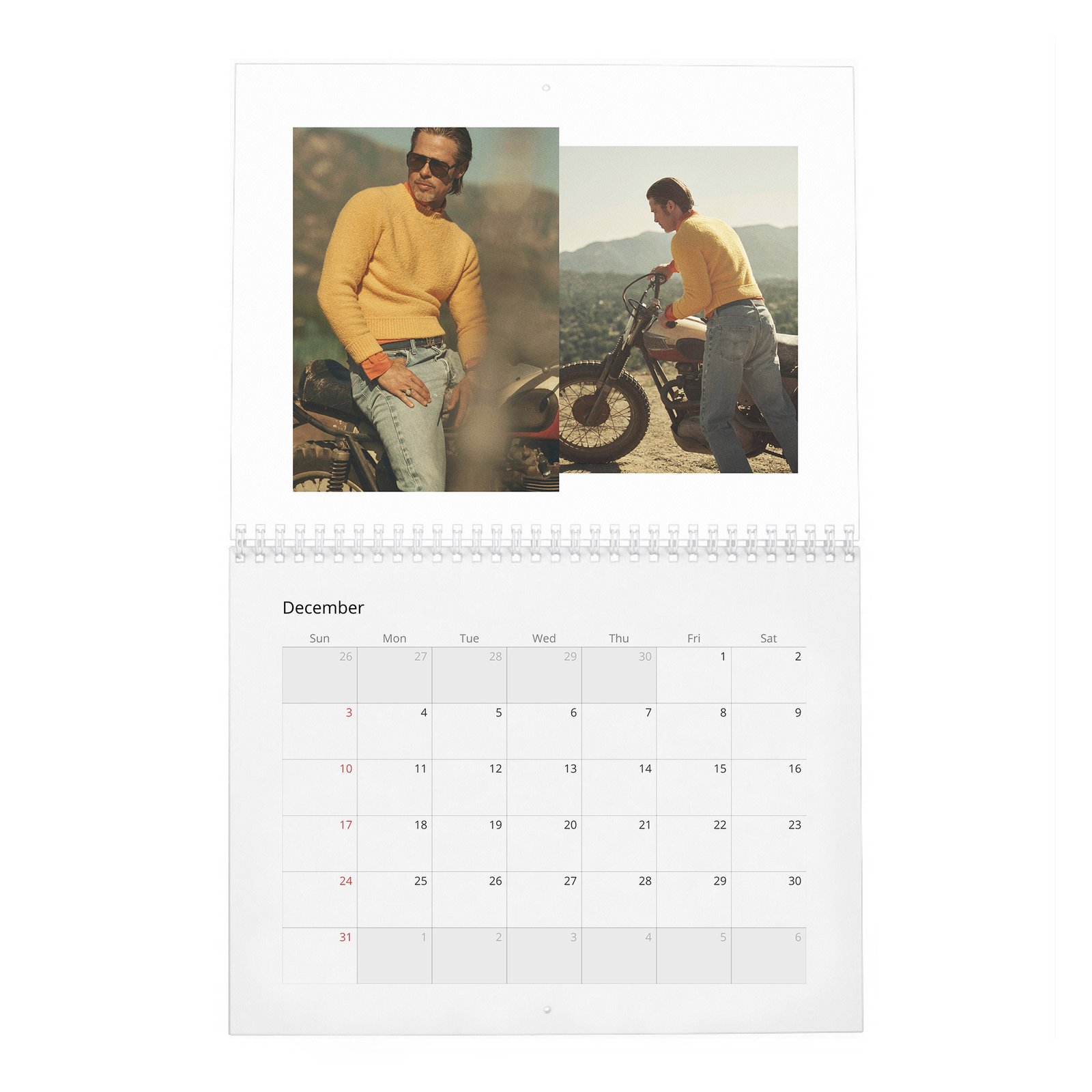 12 Brad Pitt - The Eternal Cool 2027 Wall Calendar