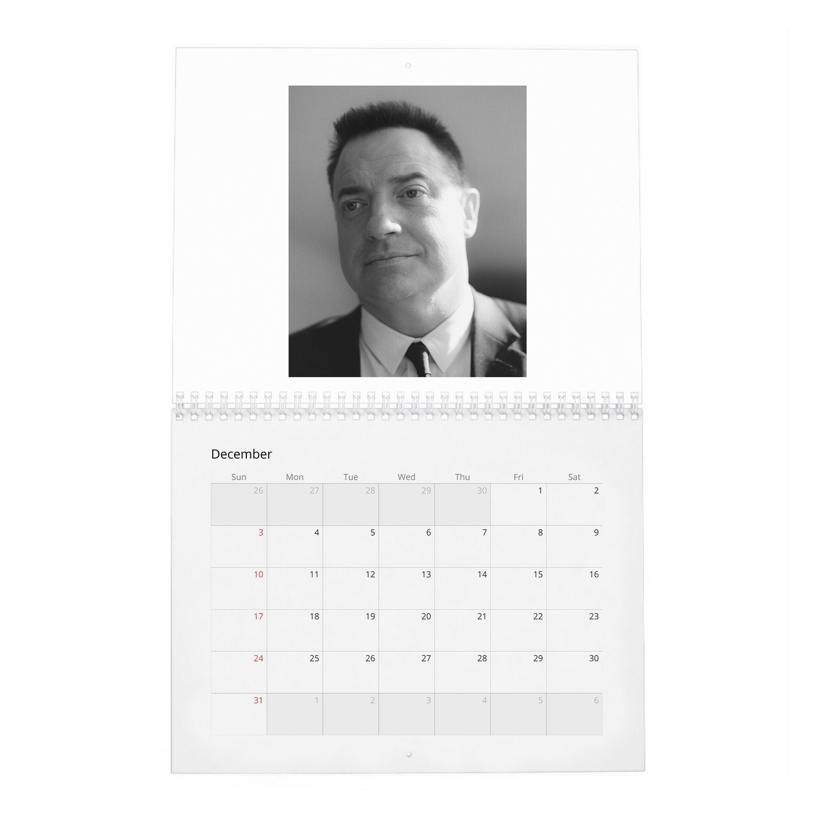 12 Brendan Fraser - Made It All The Way Back 2027 Wall Calendar