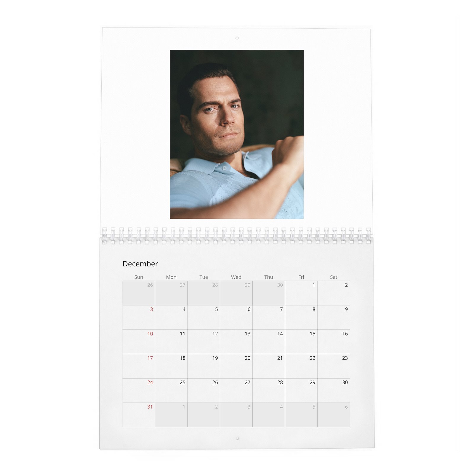 12 Henry Cavill - The Real Power Player 2027 Wall Calendar