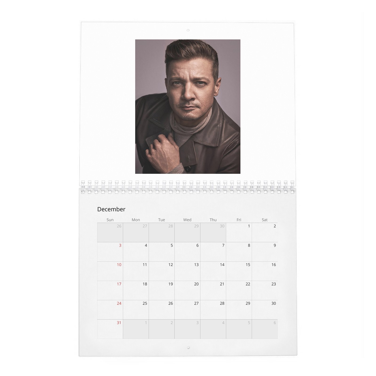 12 Jeremy Renner - On A Man's New Place In The World 2027 Wall Calendar