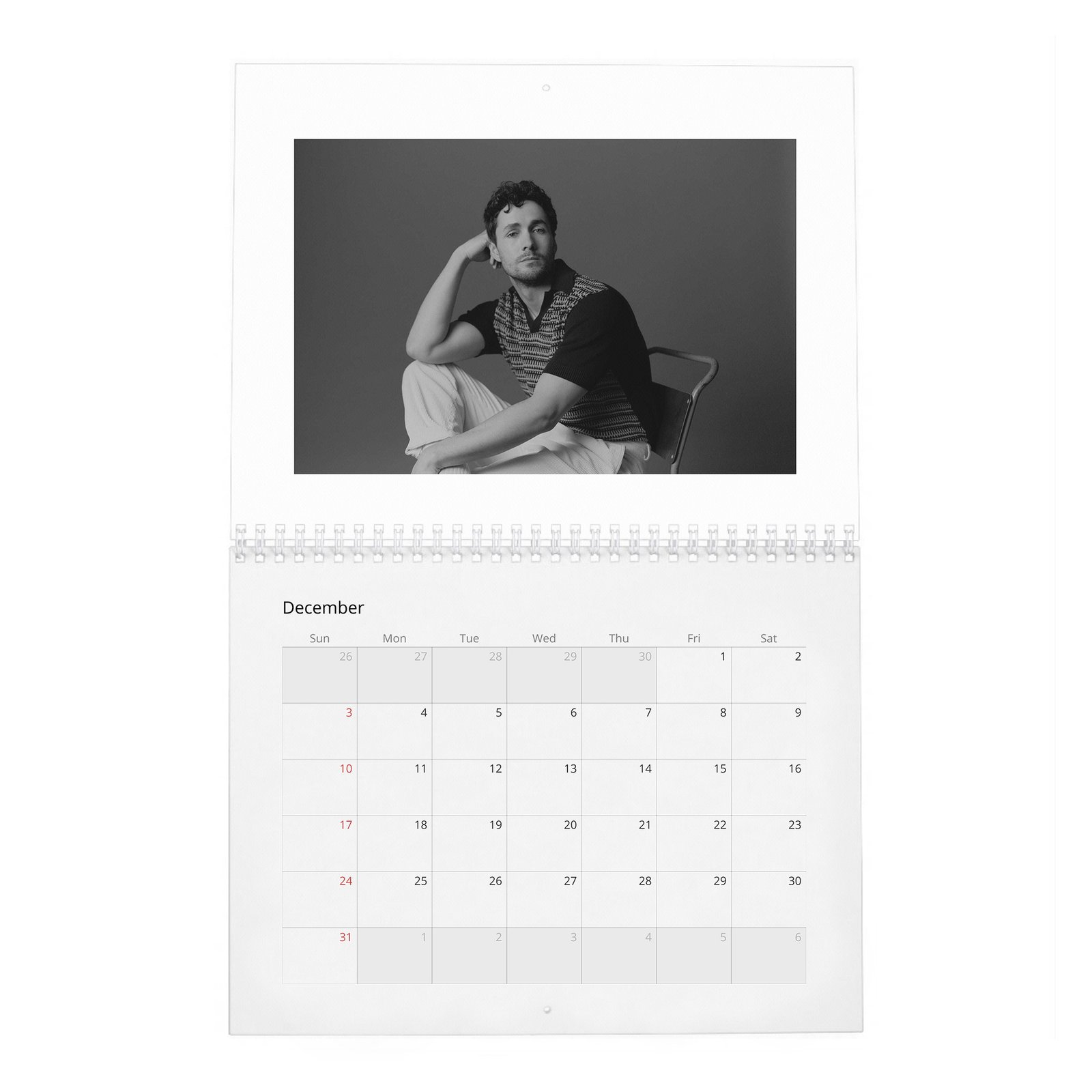 12 Jonah Hauer-King - Leading Lights 2027 Wall Calendar