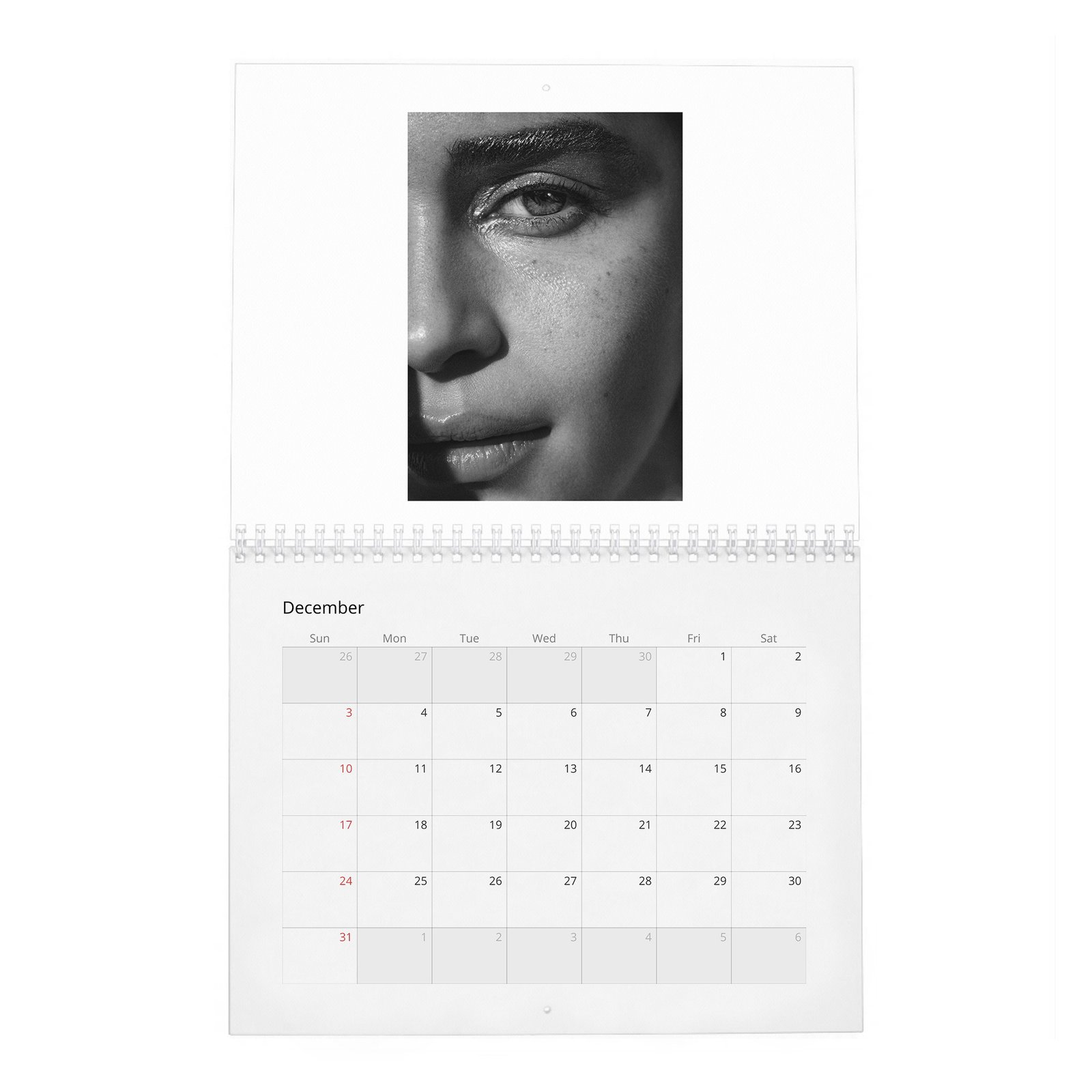 12 (2) Emilia Clarke - Flaunt 2027 Wall Calendar