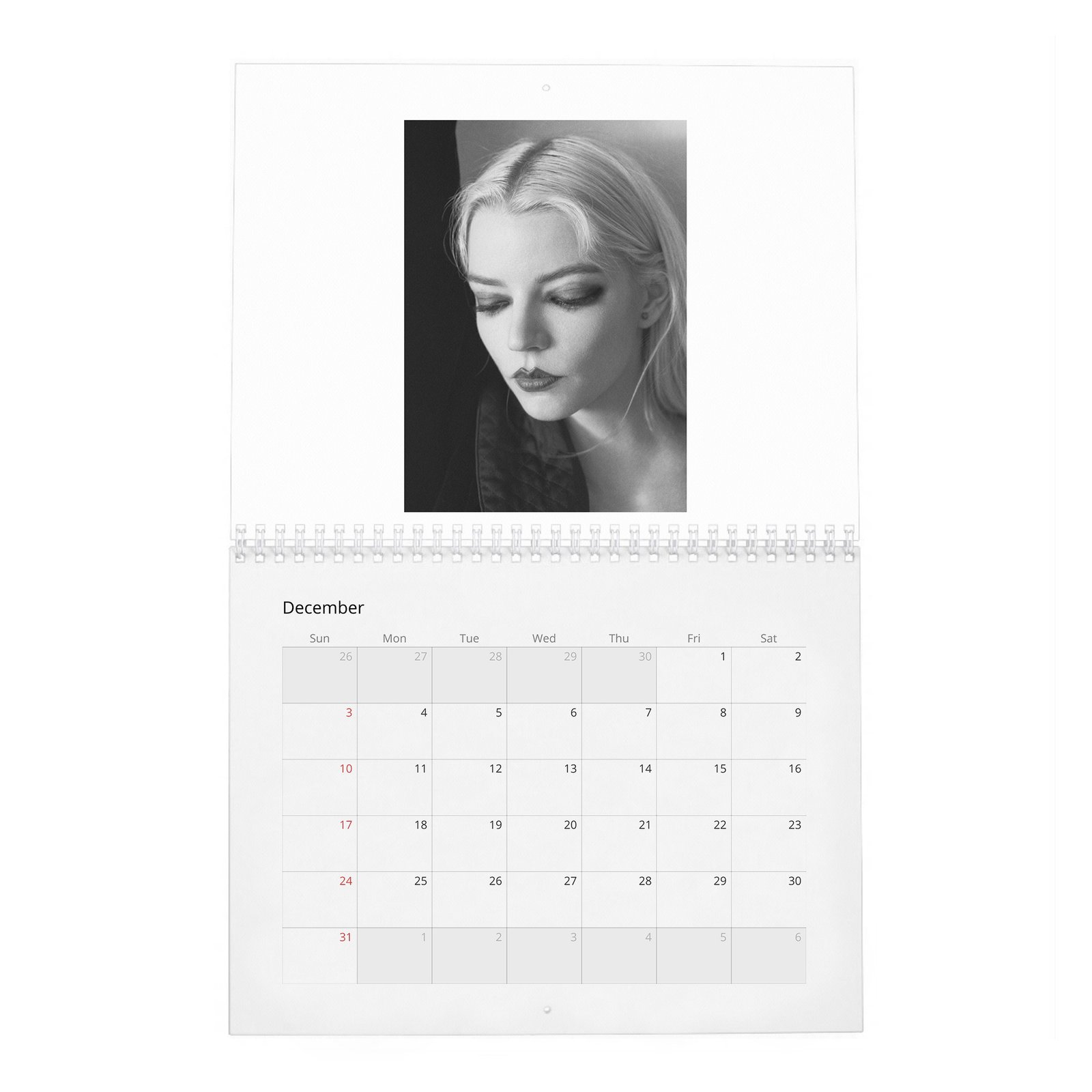 12 Anya Taylor-Joy - Platinum Queen 2027 Wall Calendar