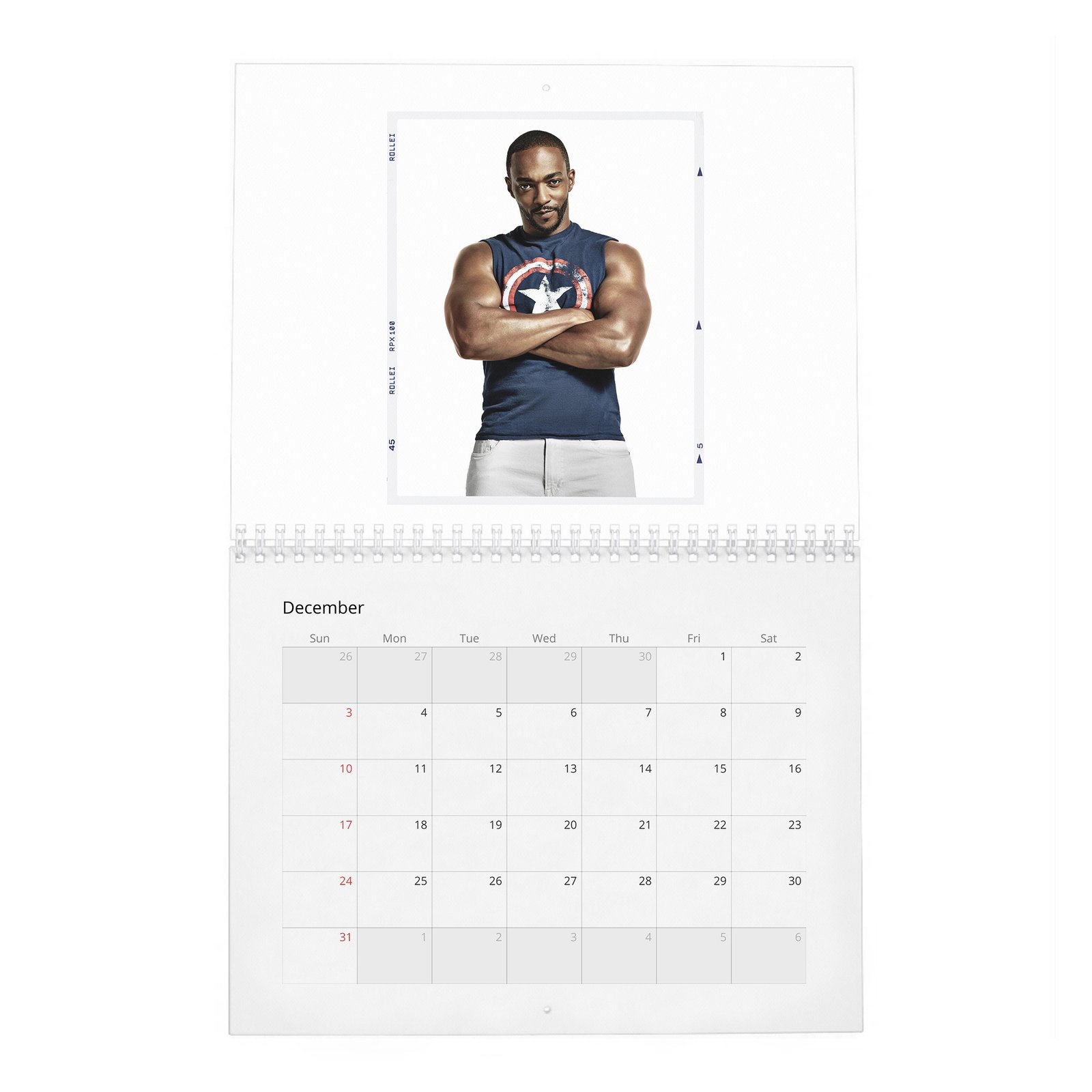 12 Anthony Mackie - Your New Captain 2027 Wall Calendar