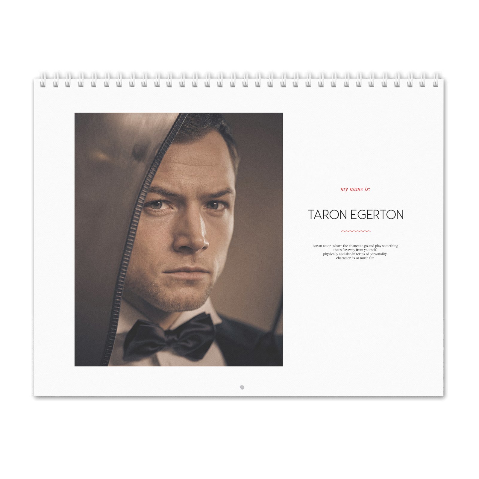 00 Taron Egerton - My Name Is 2027 Wall Calendar