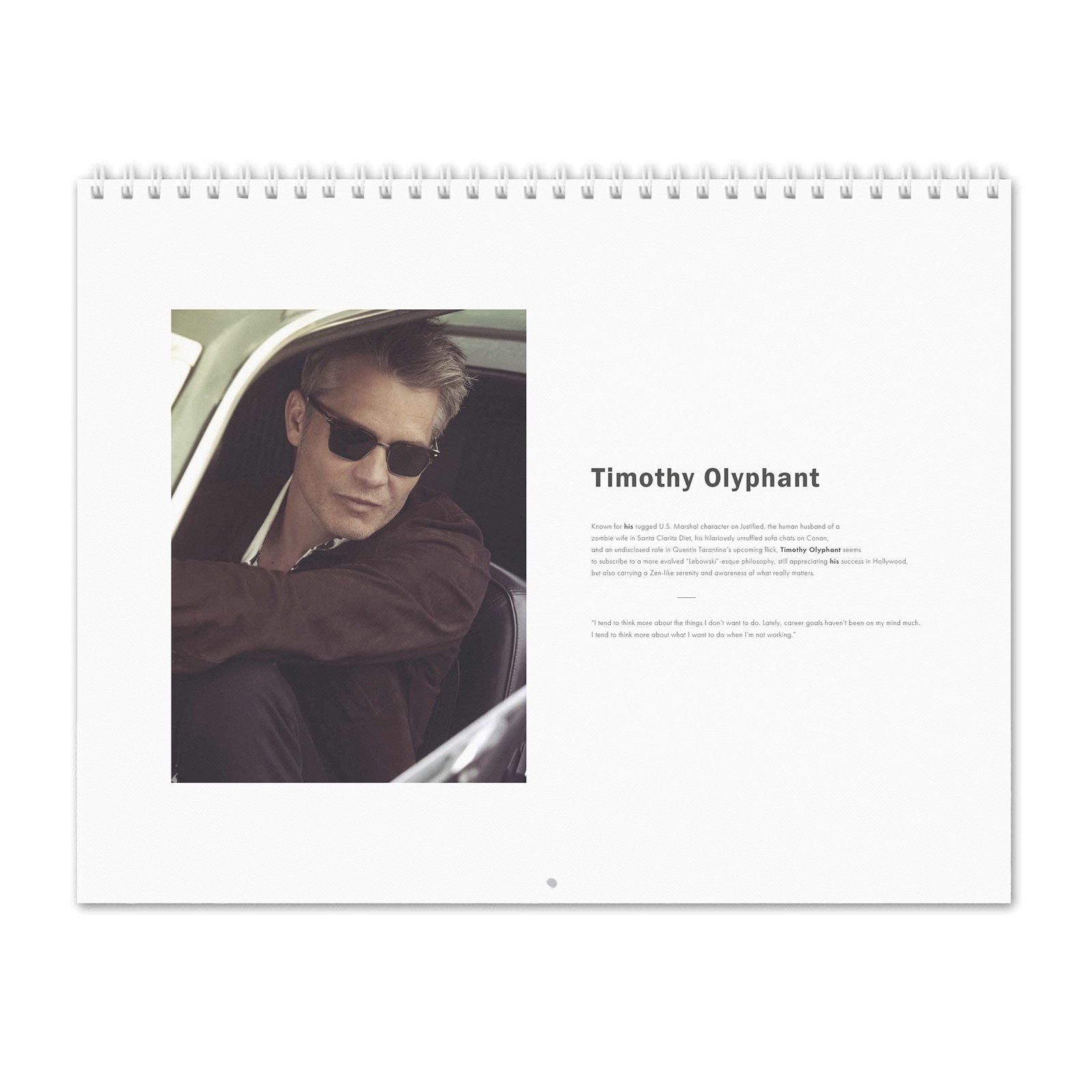 Timothy Olyphant - Rogue 2027 Wall Calendar
