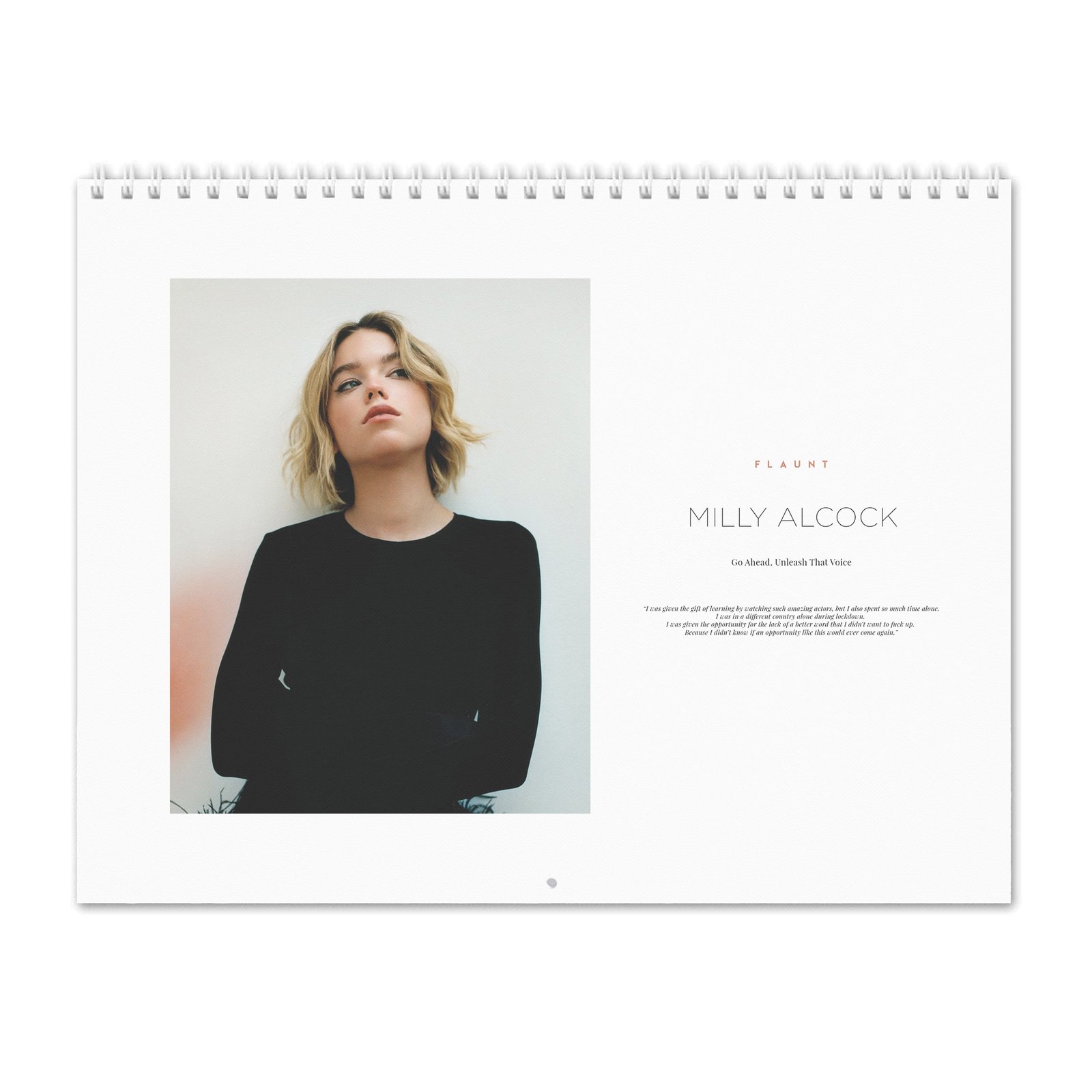 00 Milly Alcock - Flaunt 2027 Wall Calendar