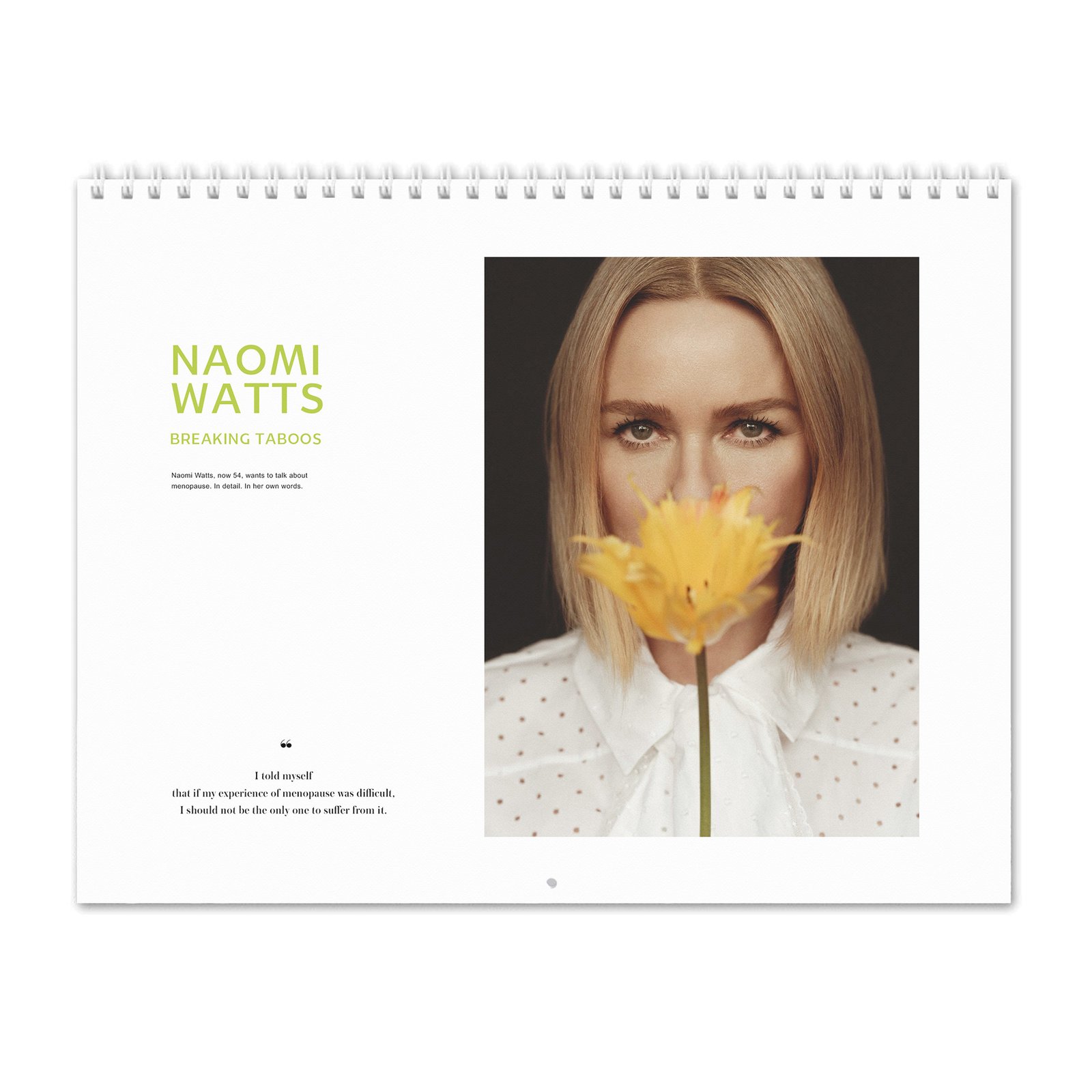 00 Naomi Watts - Breaking Taboos 2027 Wall Calendar