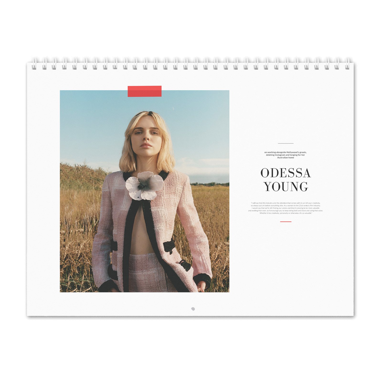 00 Odessa Young - The Quiet Heroine 2027 Wall Calendar