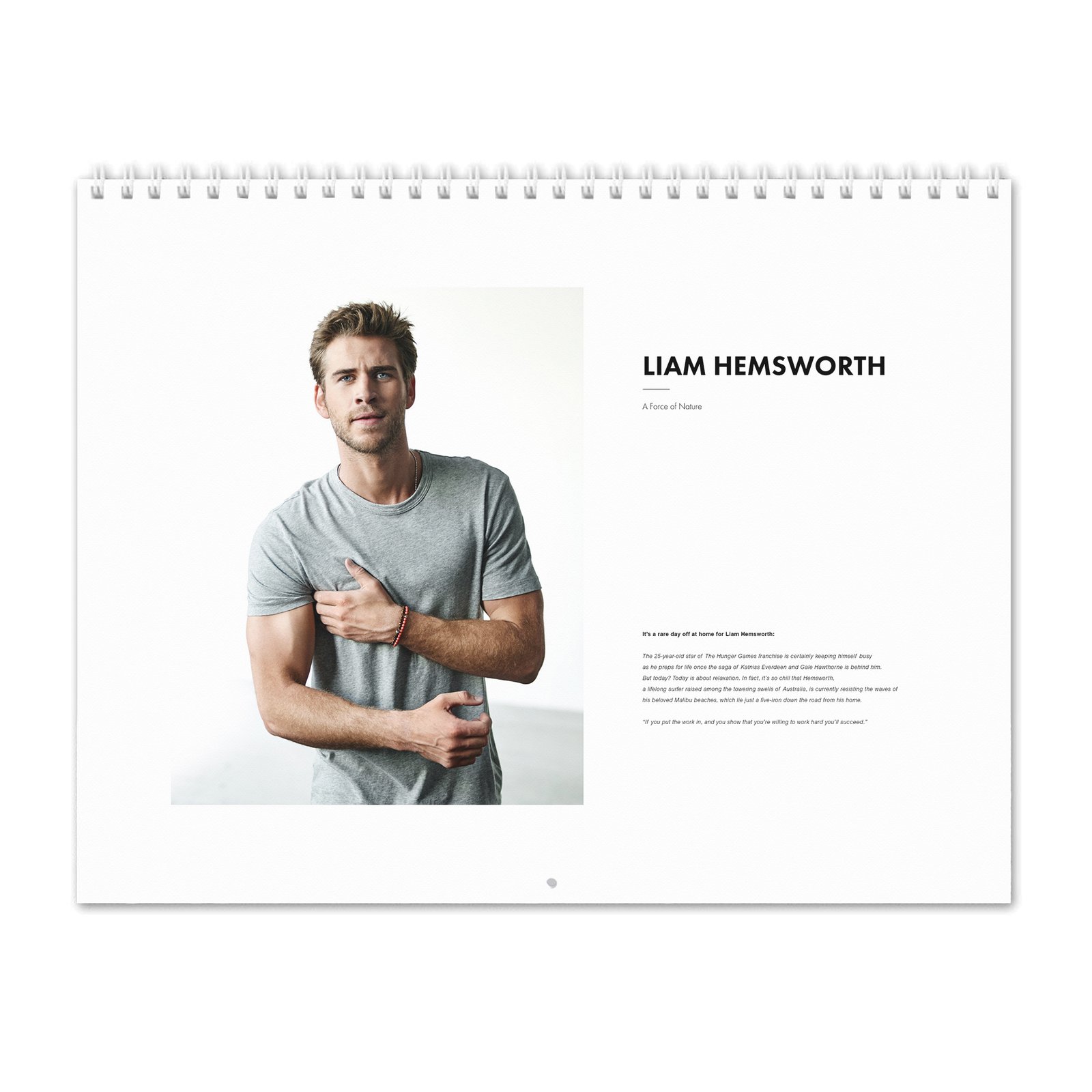 00 Liam Hemsworth - A Force Of Nature 2027 Wall Calendar