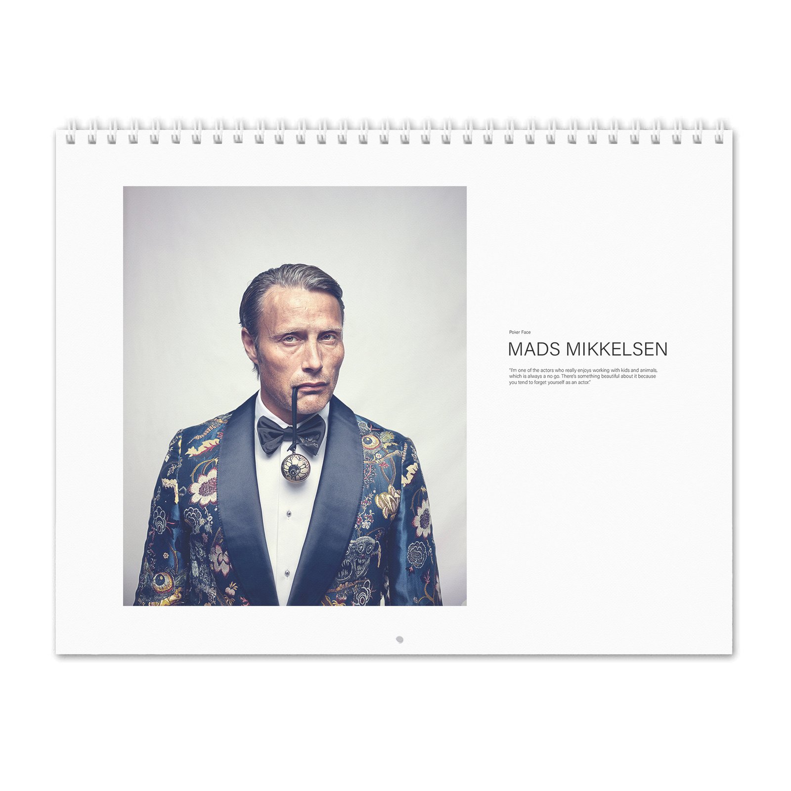 00 Mads Mikkelsen - Poker Face 2027 Wall Calendar