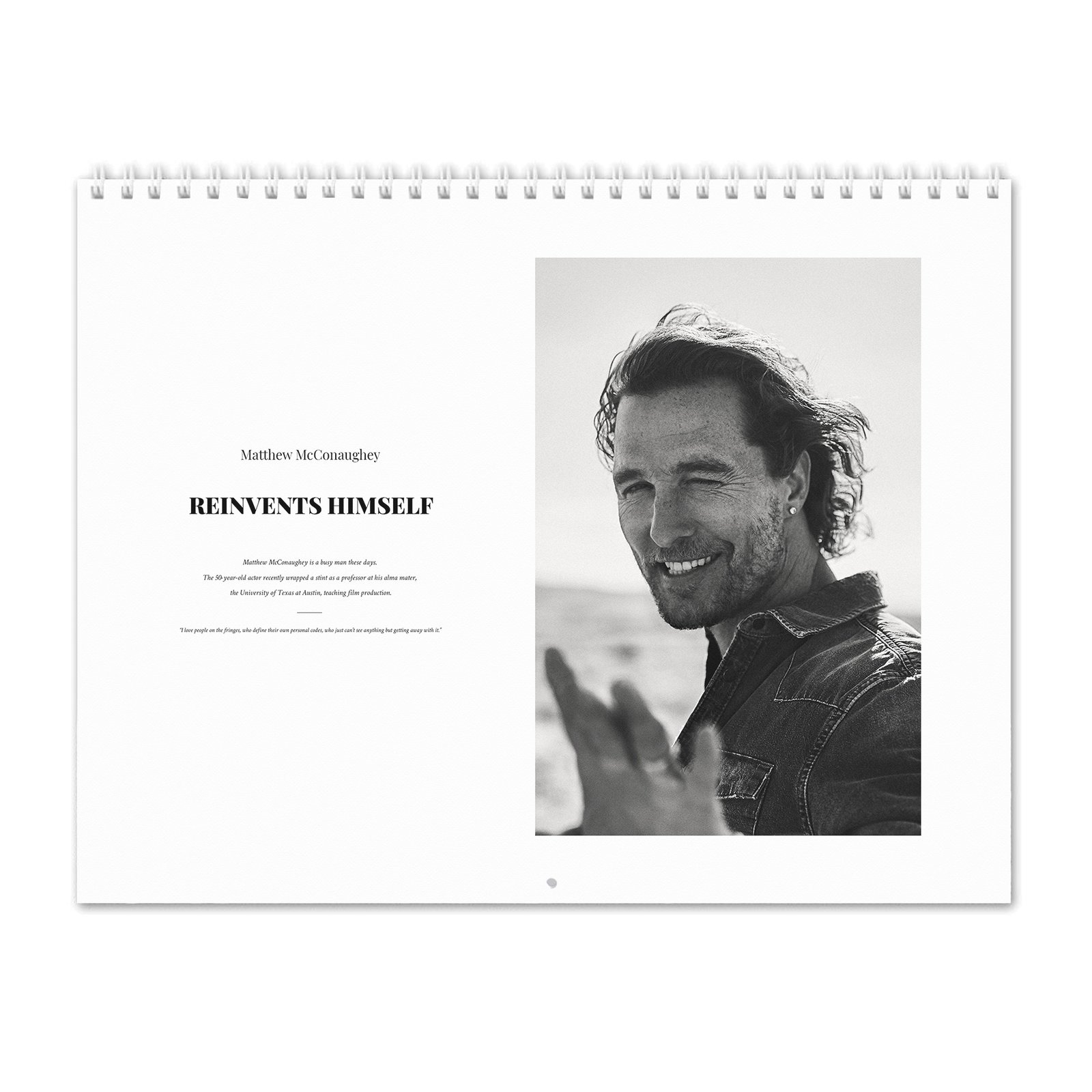 00 Matthew McConaughey - Reinvents Himself 2027 Wall Calendar
