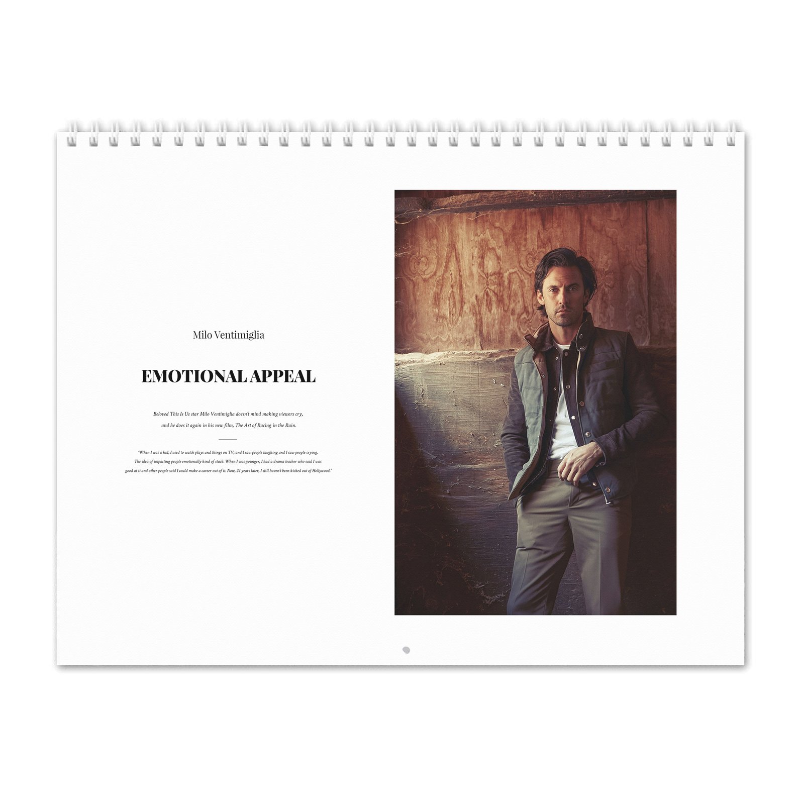 00 Milo Ventimiglia - Emotional Appeal 2027 Wall Calendar