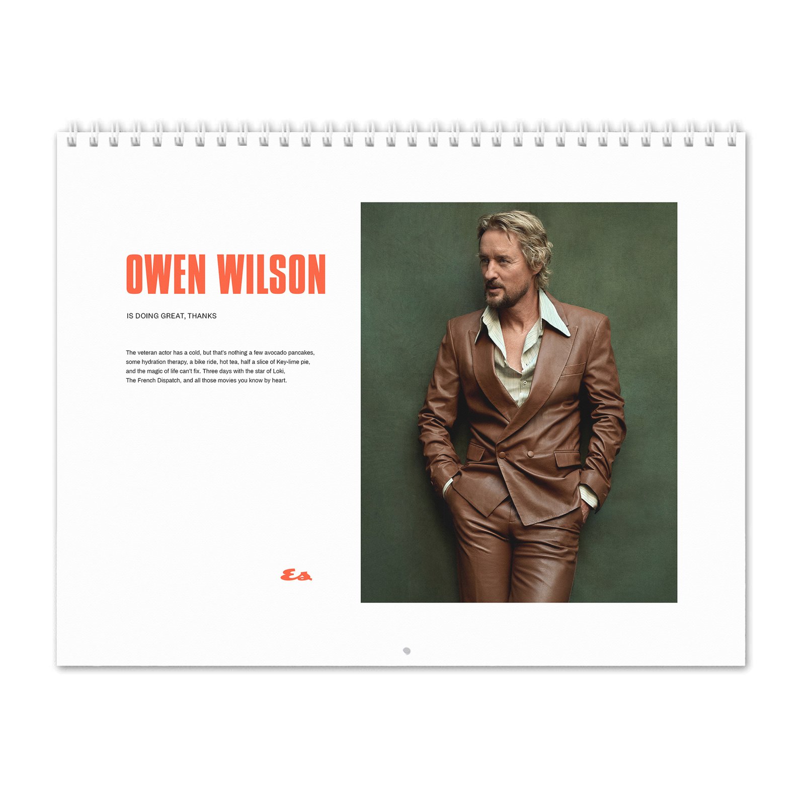 00 Owen Wilson - Doing Great 2027 Wall Calendar