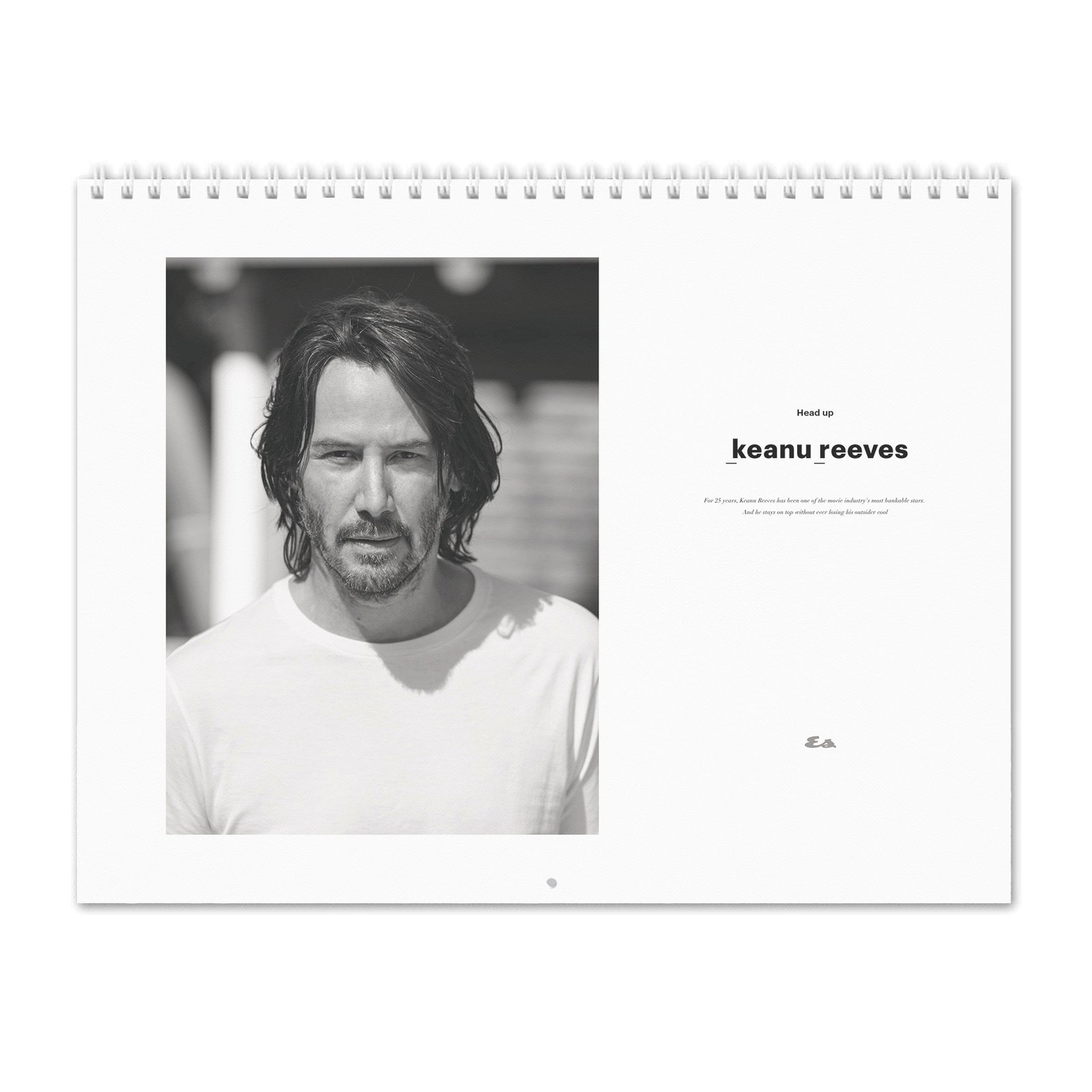 00 Keanu Reeves - Head Up 2027 Wall Calendar