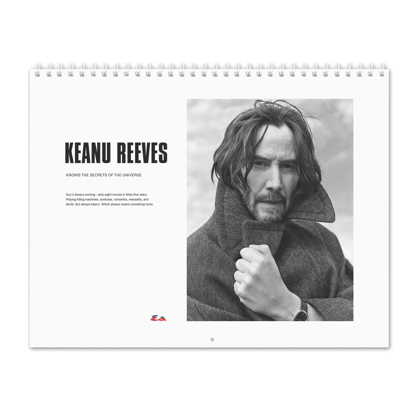 Keanu Reeves - Head Up 2027 Wall Calendar