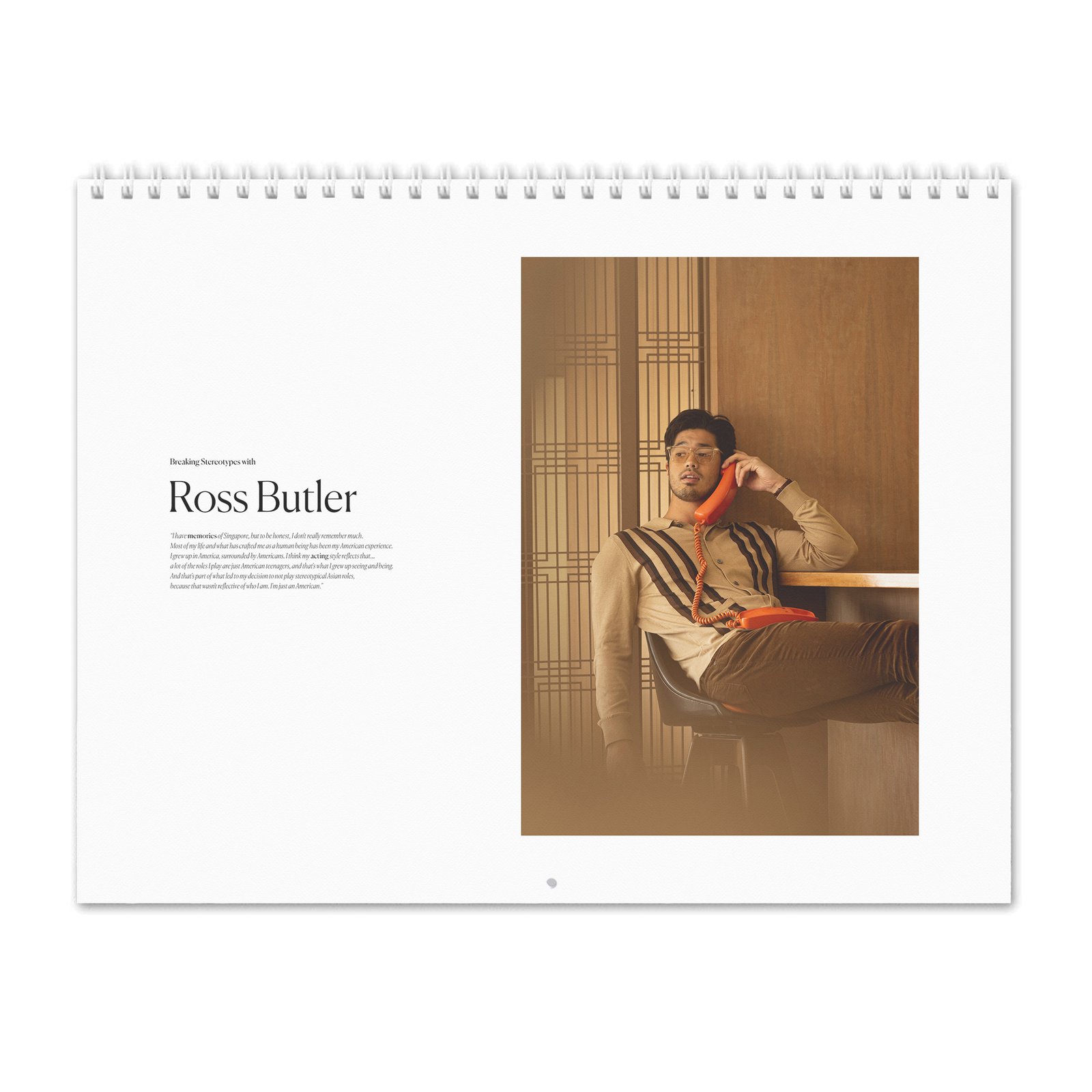 00 Ross Butler - Breaking Stereotypes 2027 Wall Calendar