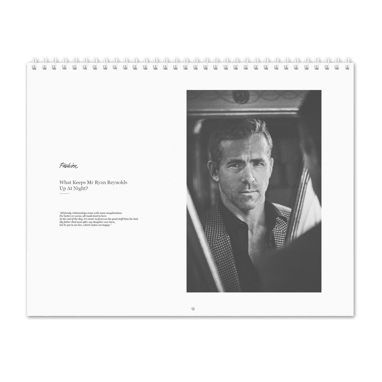 00 Ryan Reynolds - What Keeps Up At Night 2027 Wall Calendar