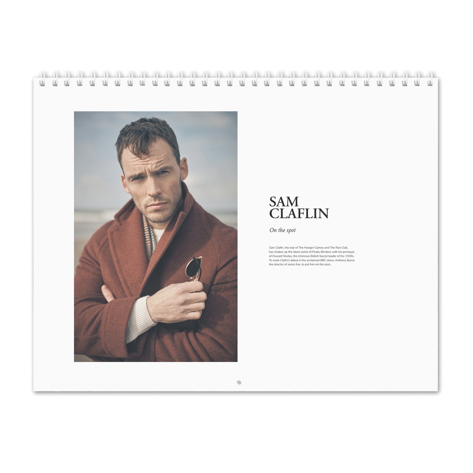 00 Sam Claflin - On The Spot 2027 Wall Calendar