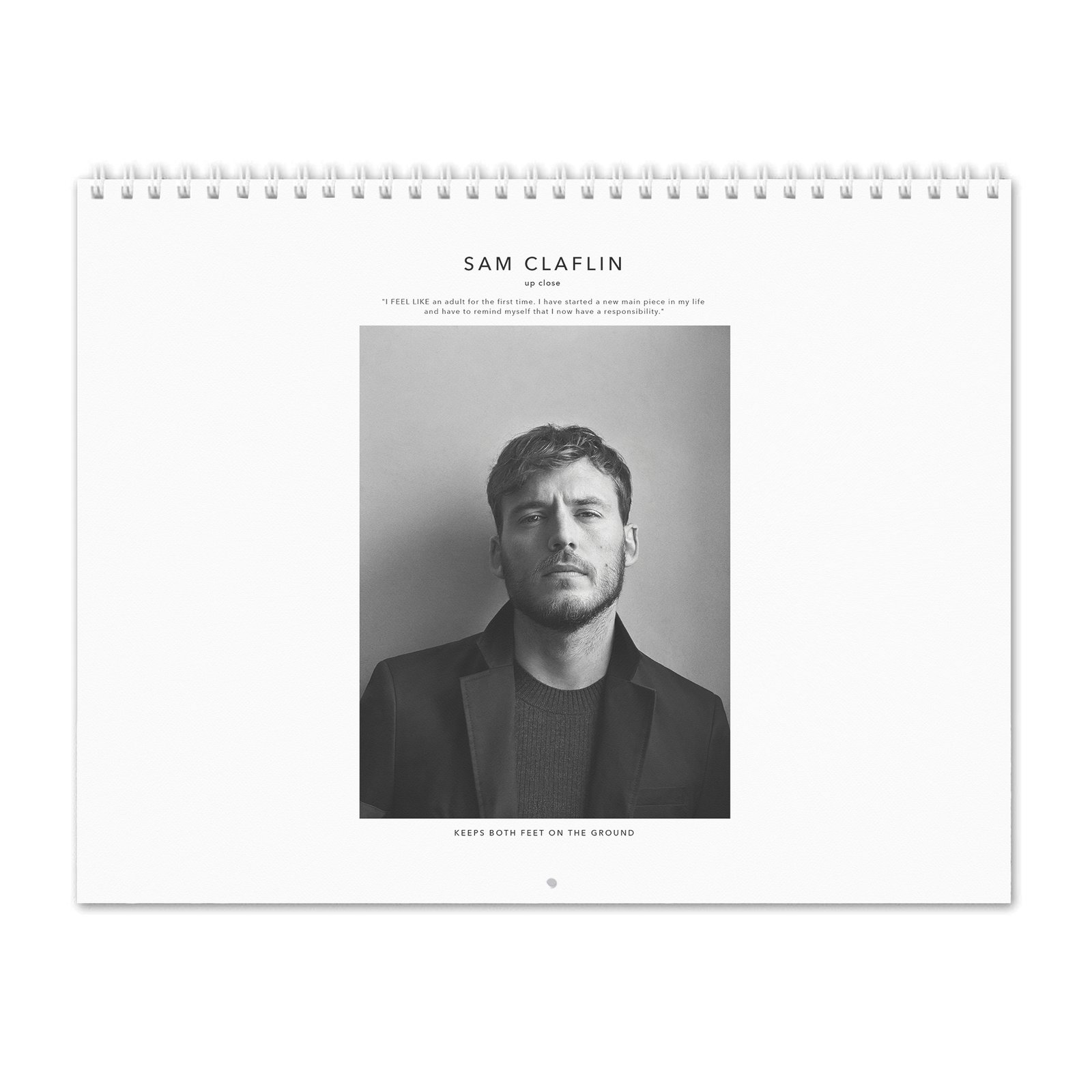 00 Sam Claflin - Up Close 2027 Wall Calendar