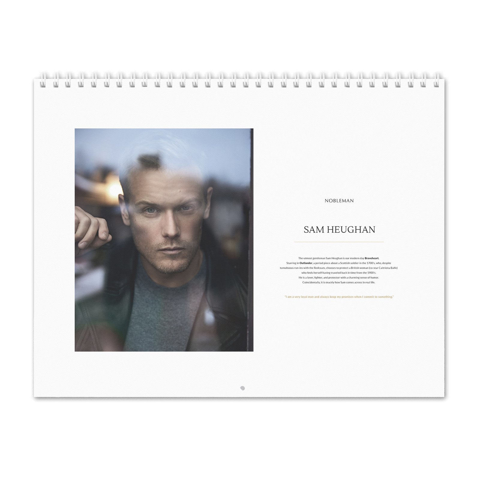 00 Sam Heughan - Nobleman 2027 Wall Calendar