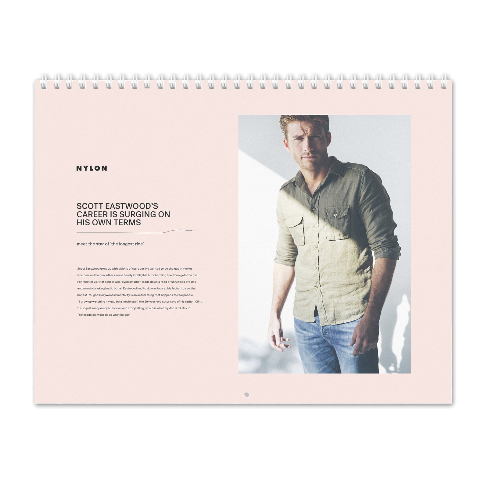 00 Scott Eastwood - Nylon 2027 Wall Calendar