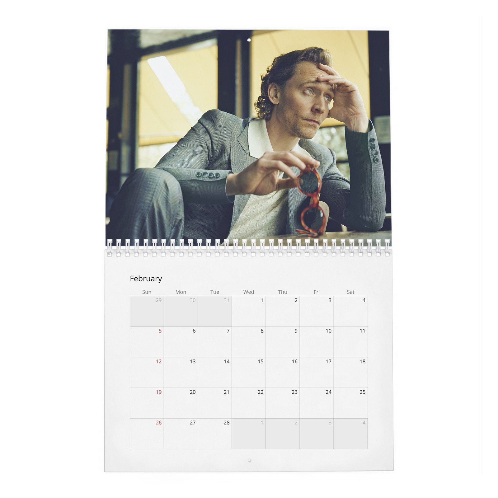 02 Tom Hiddleston - A Day Off 2027 Wall Calendar