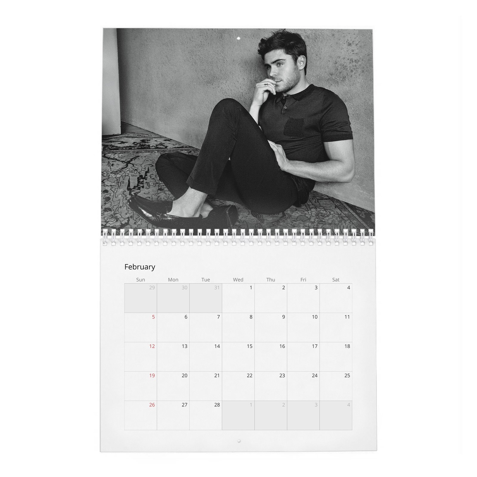 02 Zac Efron - Flaunt 2027 Wall Calendar
