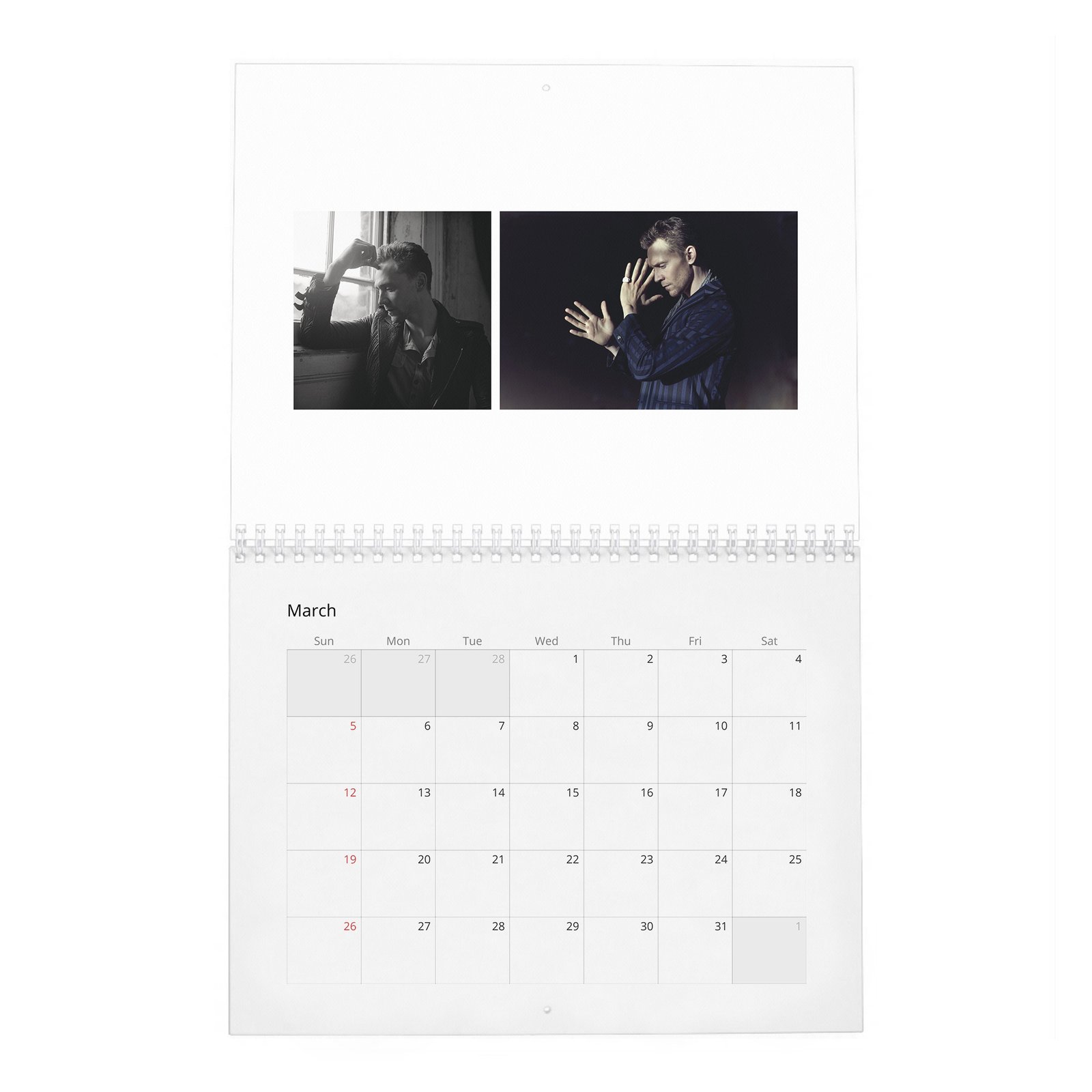 03 Tom Hiddleston - Flaunt 2027 Wall Calendar