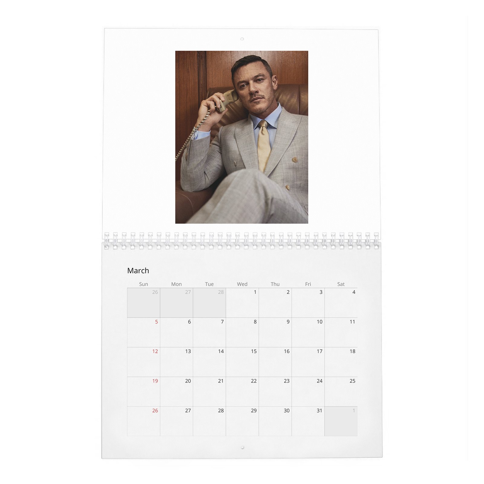 03 Luke Evans - Passion For Good Suits 2027 Wall Calendar