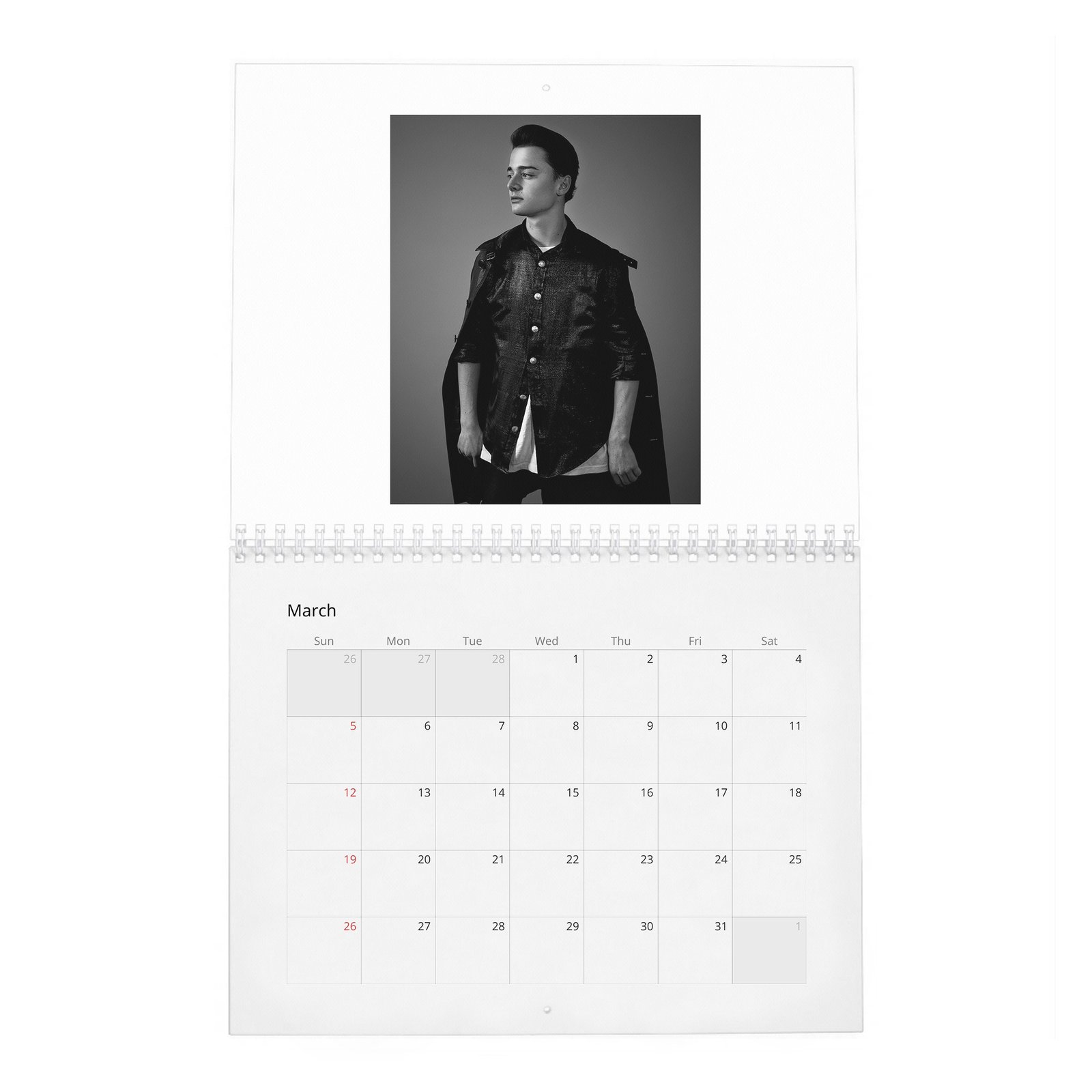 03 Noah Schnapp - Fame Found Him 2027 Wall Calendar