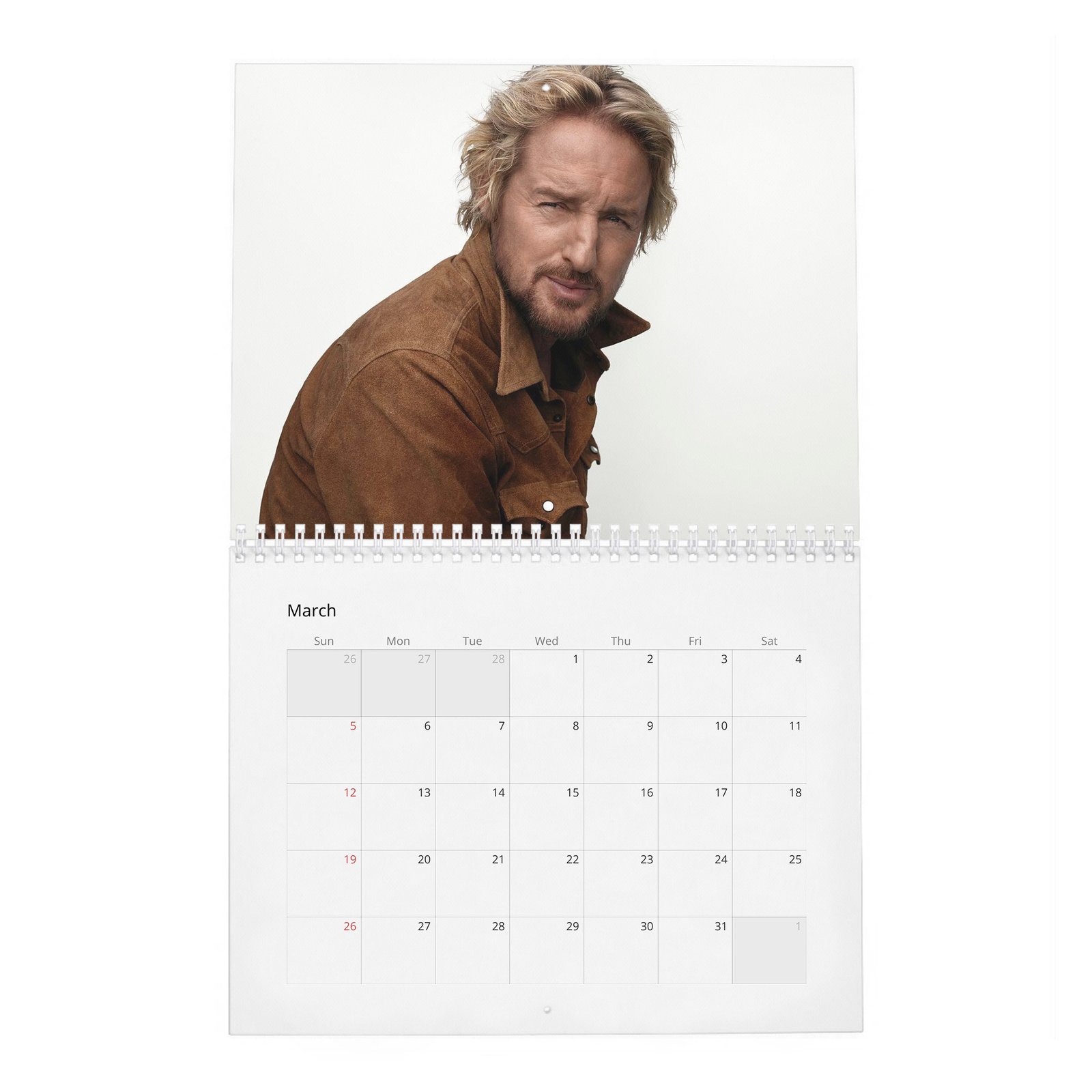 03 Owen Wilson - Doing Great 2027 Wall Calendar