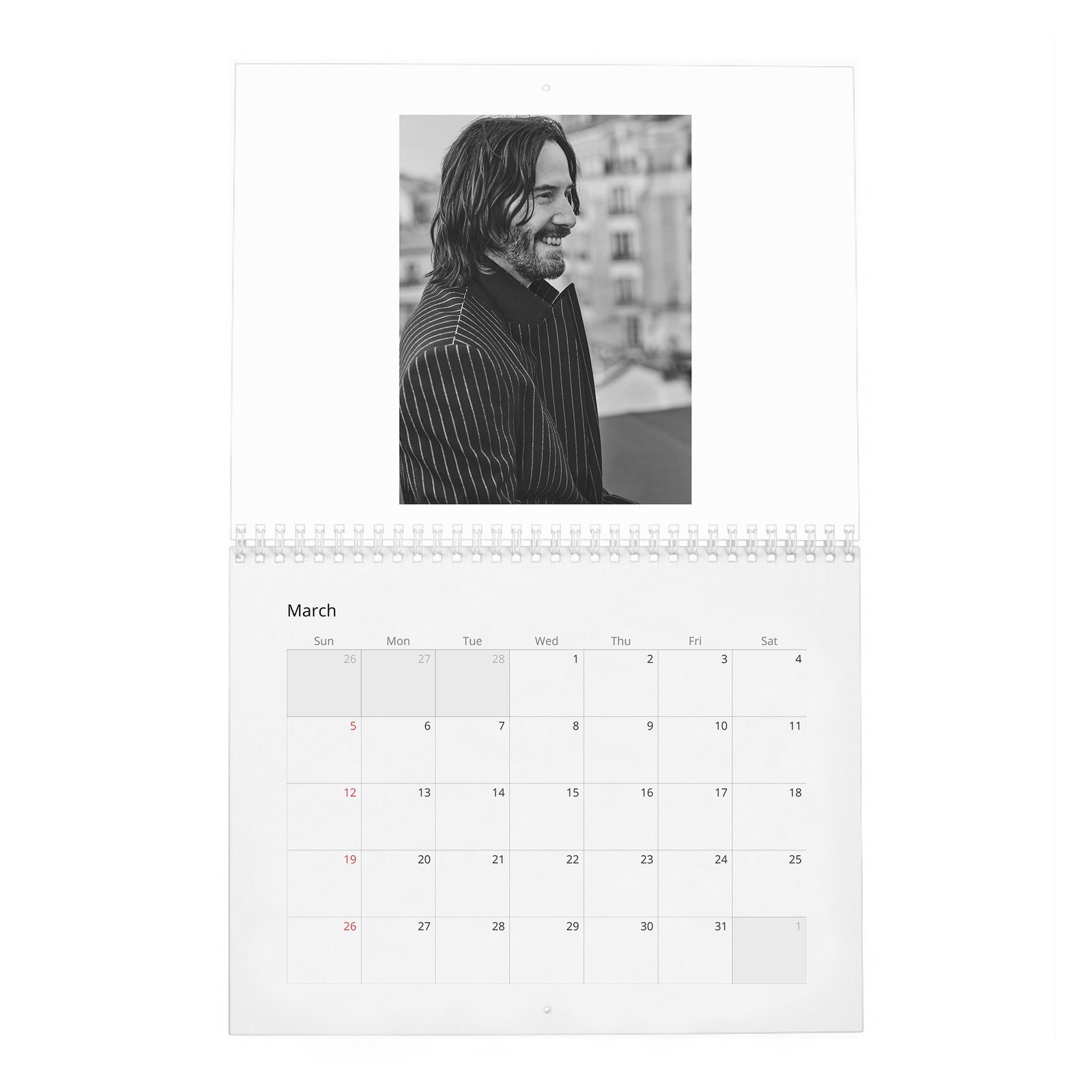 Keanu Reeves - Head Up 2027 Wall Calendar