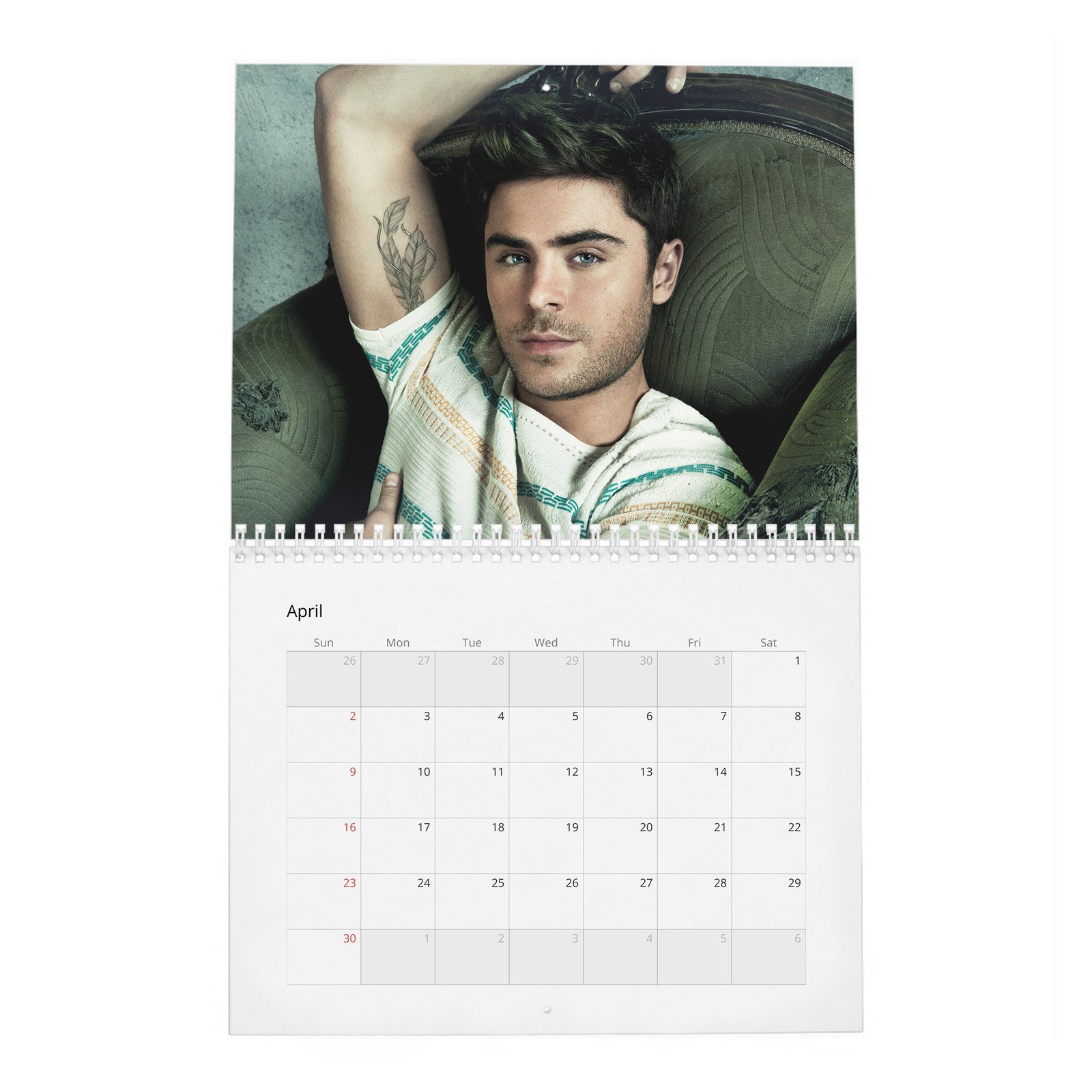 04 Zac Efron - Flaunt 2027 Wall Calendar