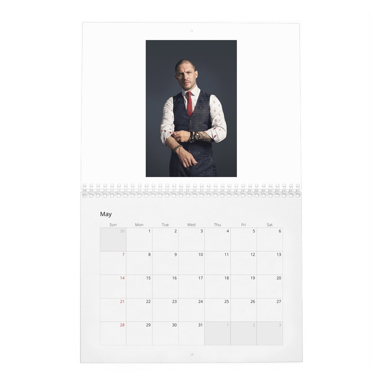 05 Tom Hardy - At Home 2027 Wall Calendar