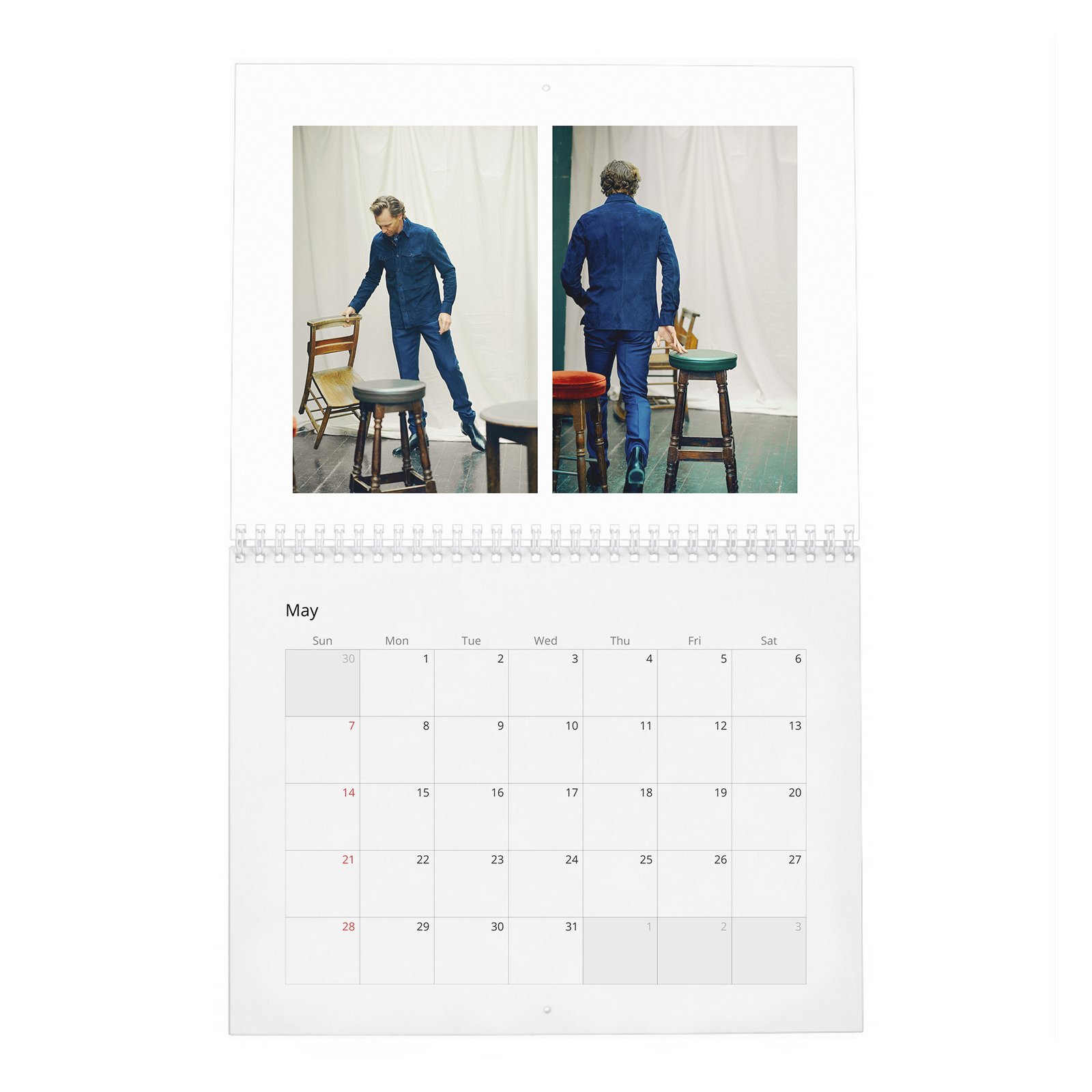 05 Tom Hiddleston - A Day Off 2027 Wall Calendar