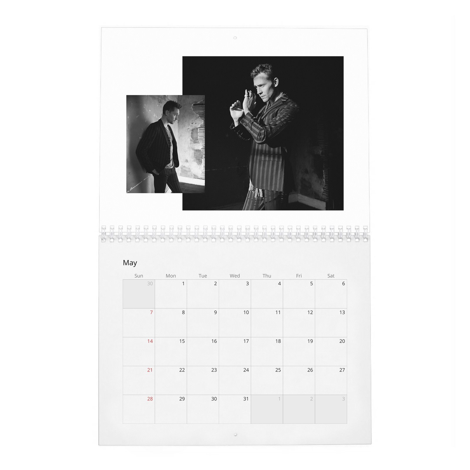05 Tom Hiddleston - Flaunt 2027 Wall Calendar