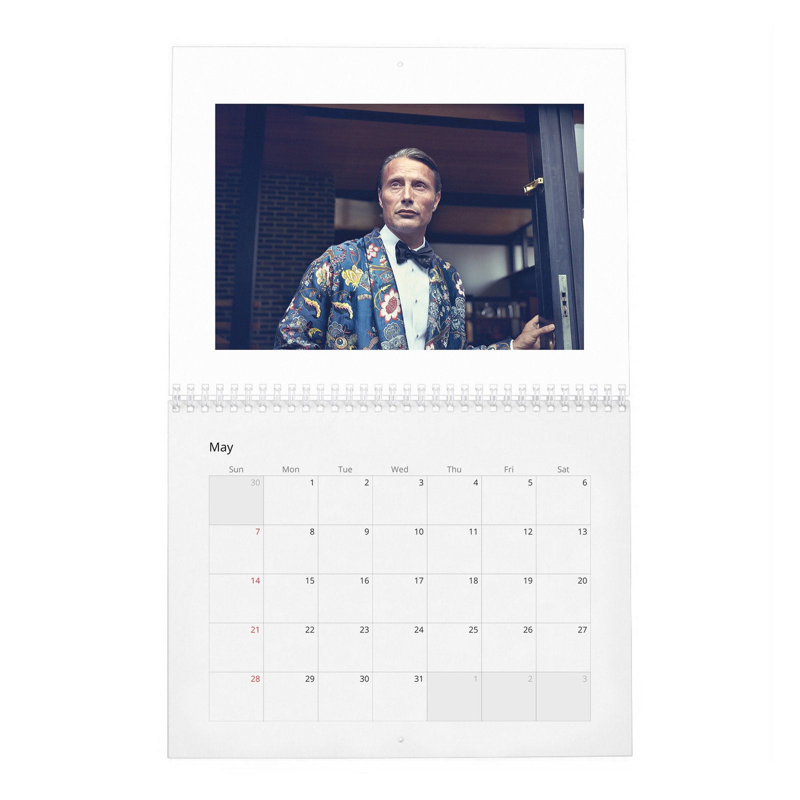 05 Mads Mikkelsen - Poker Face 2027 Wall Calendar