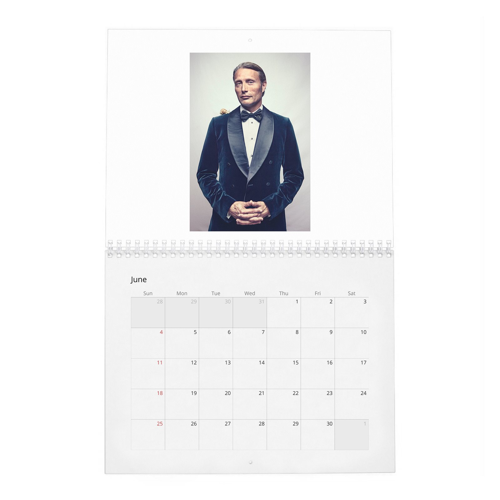 06 Mads Mikkelsen - Poker Face 2027 Wall Calendar