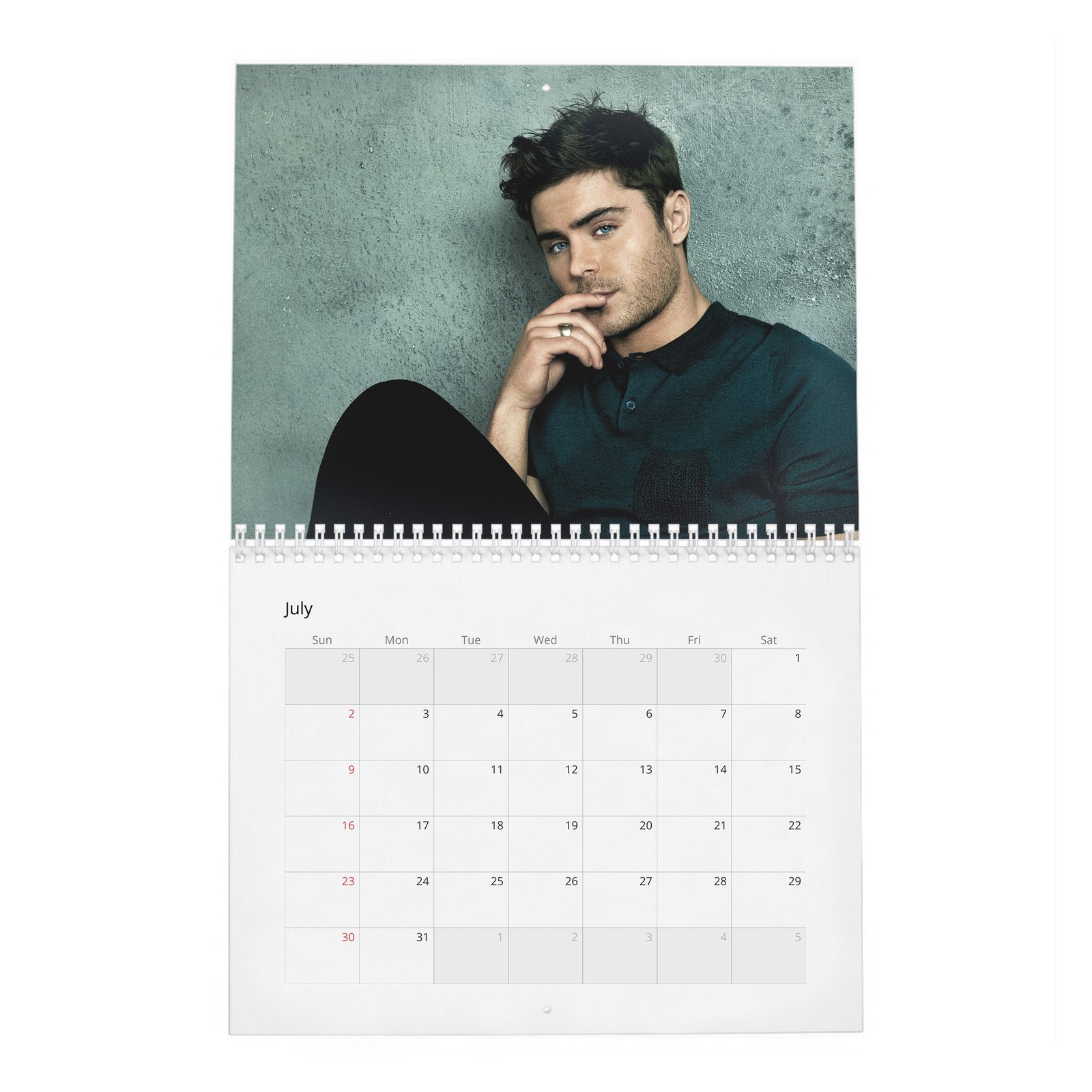 07 Zac Efron - Flaunt 2027 Wall Calendar