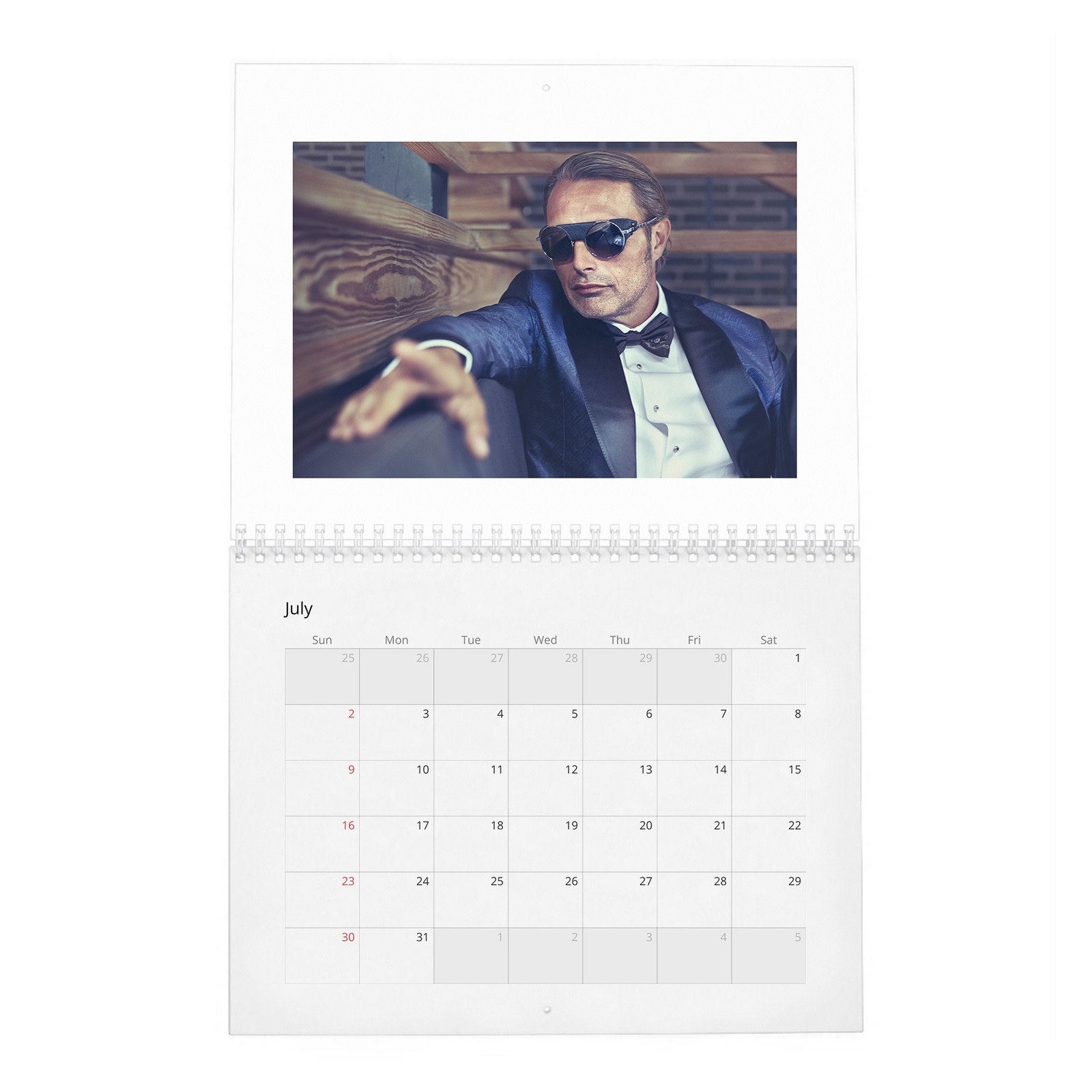 07 Mads Mikkelsen - Poker Face 2027 Wall Calendar