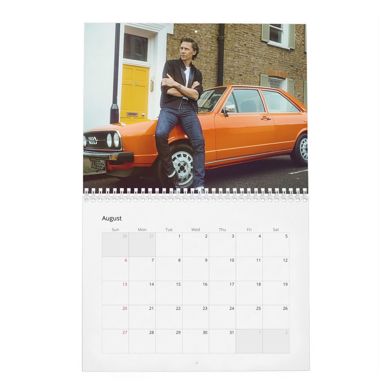08 Tom Hiddleston - A Day Off 2027 Wall Calendar