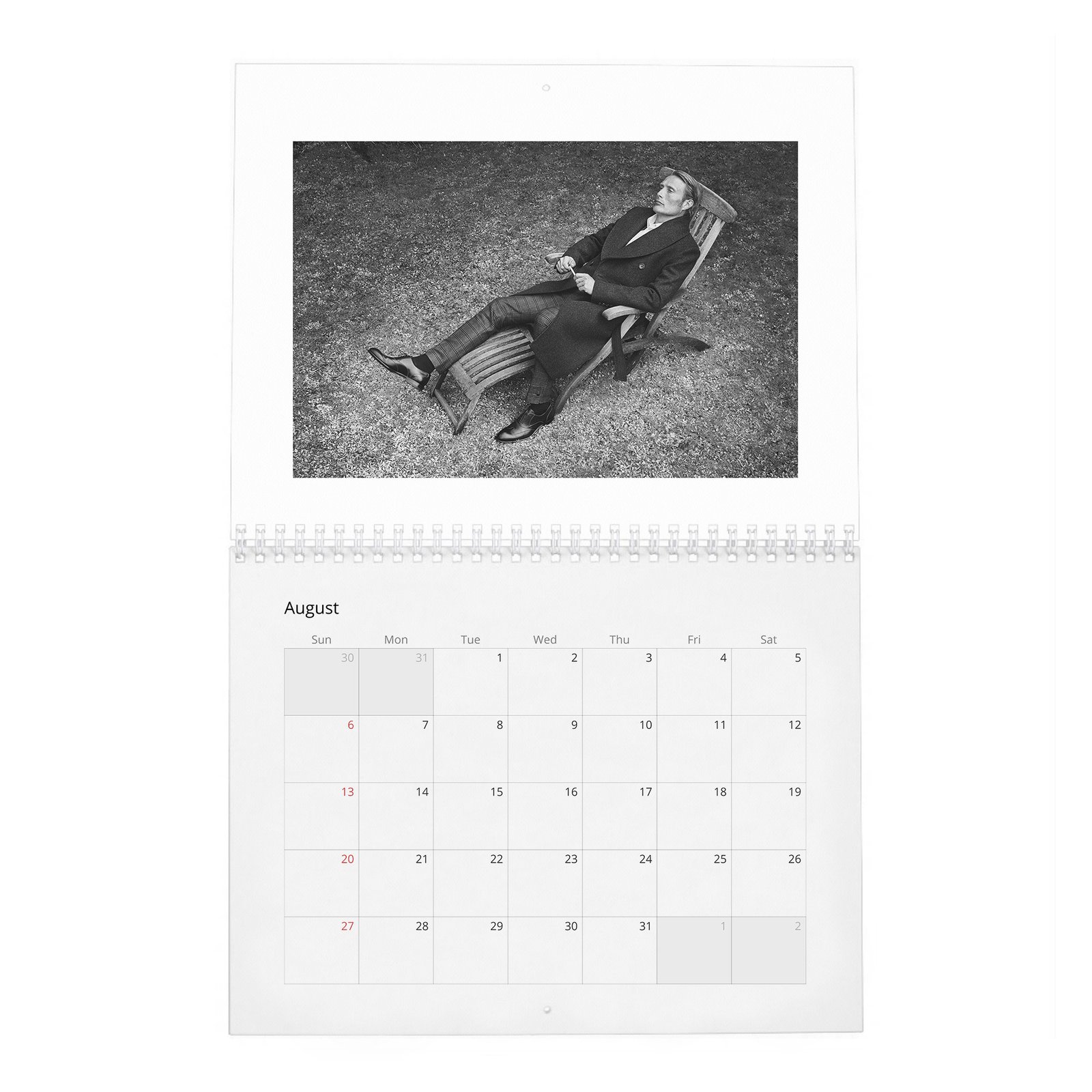 08 Mads Mikkelsen - Poker Face 2027 Wall Calendar