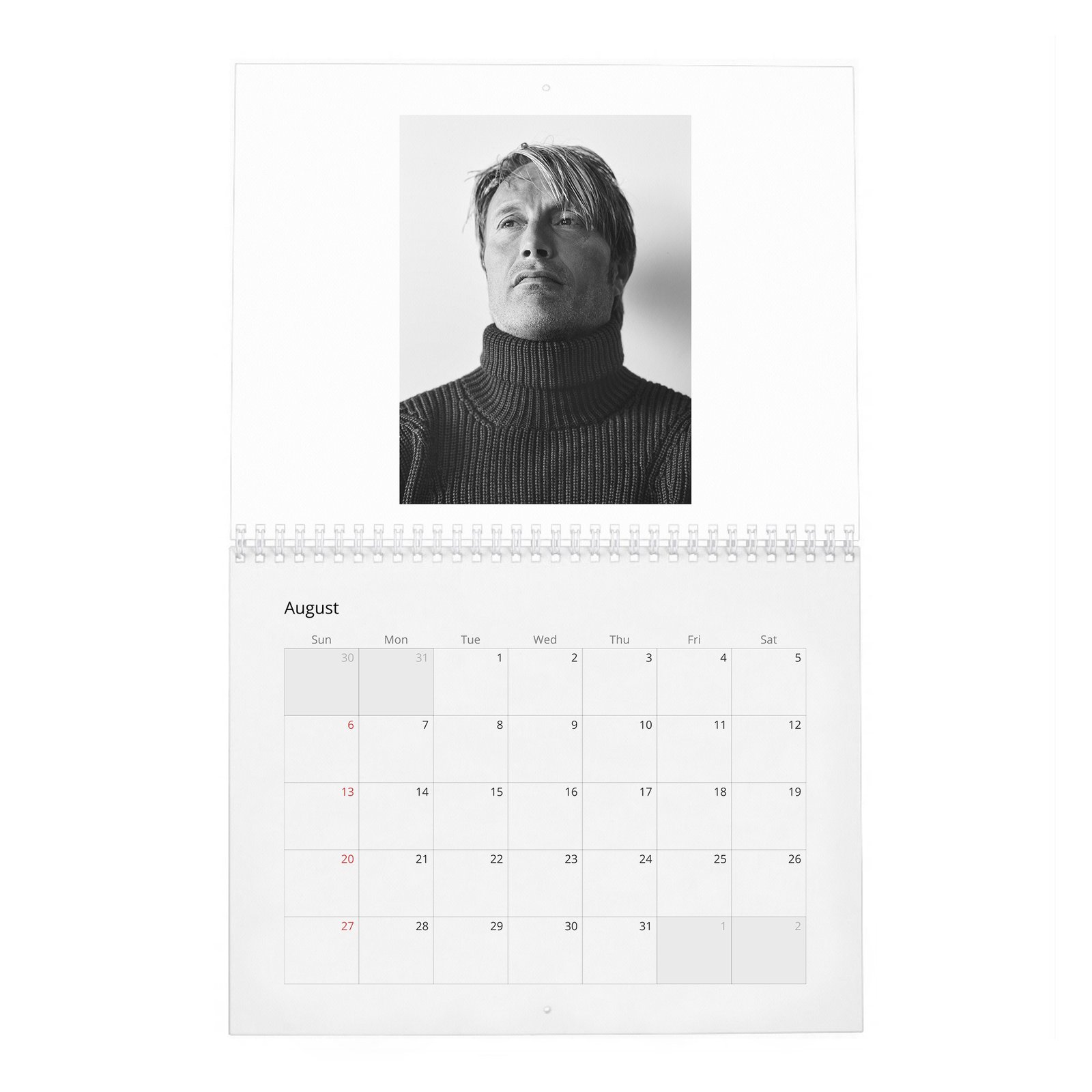 08 Mads Mikkelsen - Zoo 2027 Wall Calendar