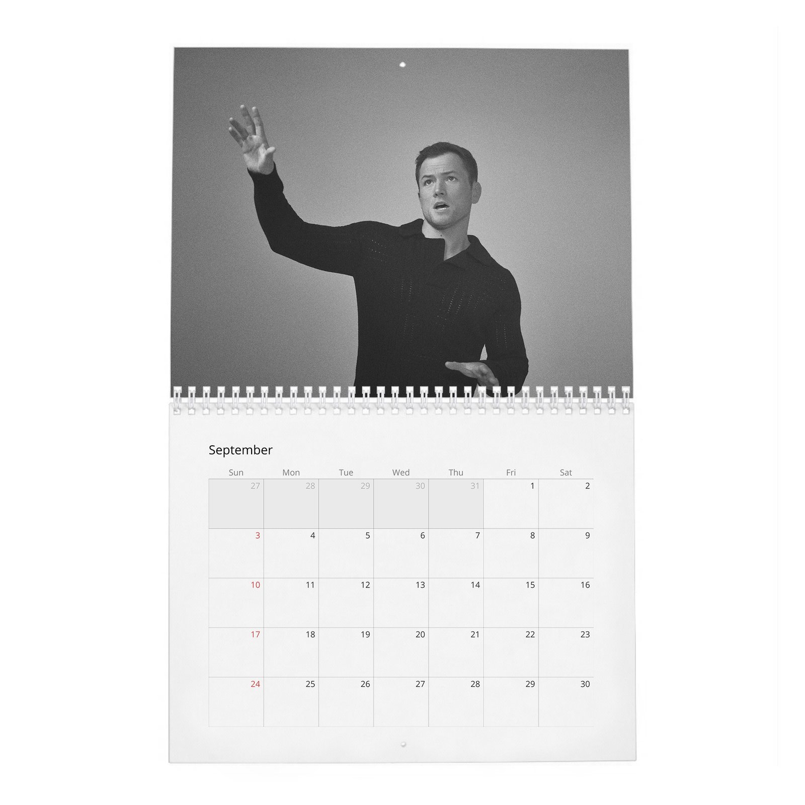 09 Taron Egerton - Flaunt 2027 Wall Calendar