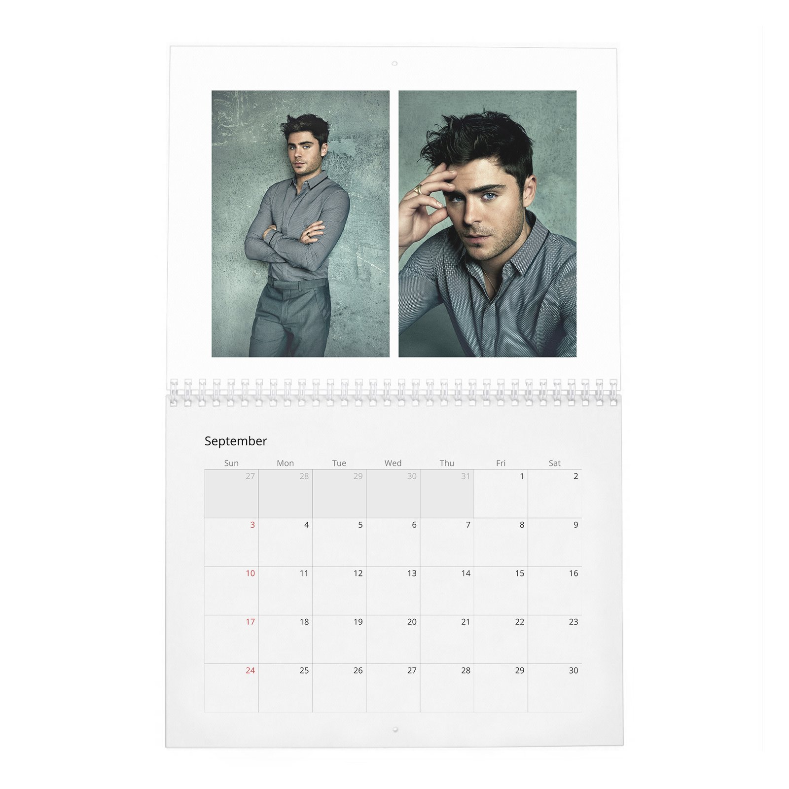 09 Zac Efron - Flaunt 2027 Wall Calendar
