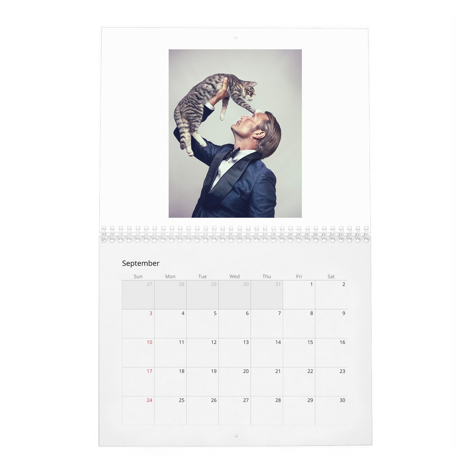 09 Mads Mikkelsen - Poker Face 2027 Wall Calendar