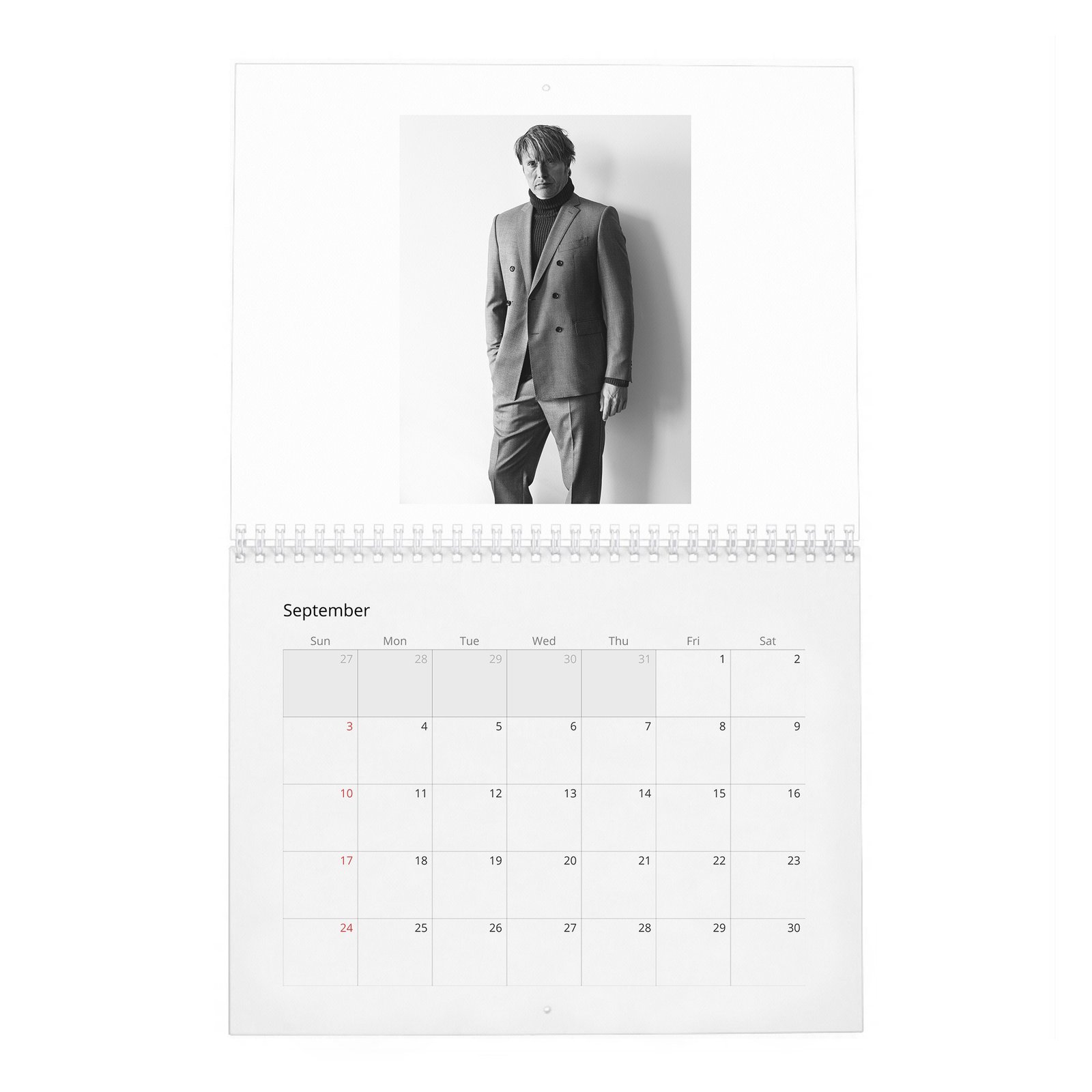 09 Mads Mikkelsen - Zoo 2027 Wall Calendar